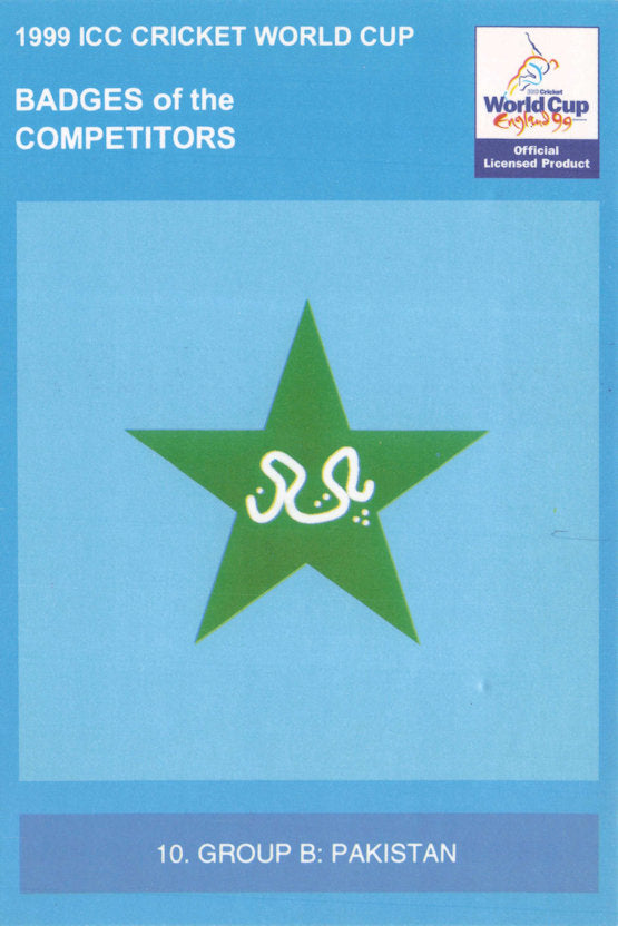 Pakistan 1999 Cricket World Cup Badges Of The Competitors Official Postcard
