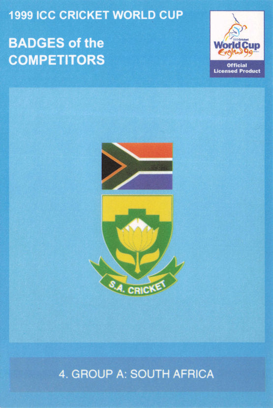 South Africa 1999 Cricket World Cup Badges Of The Competitors Official Postcard