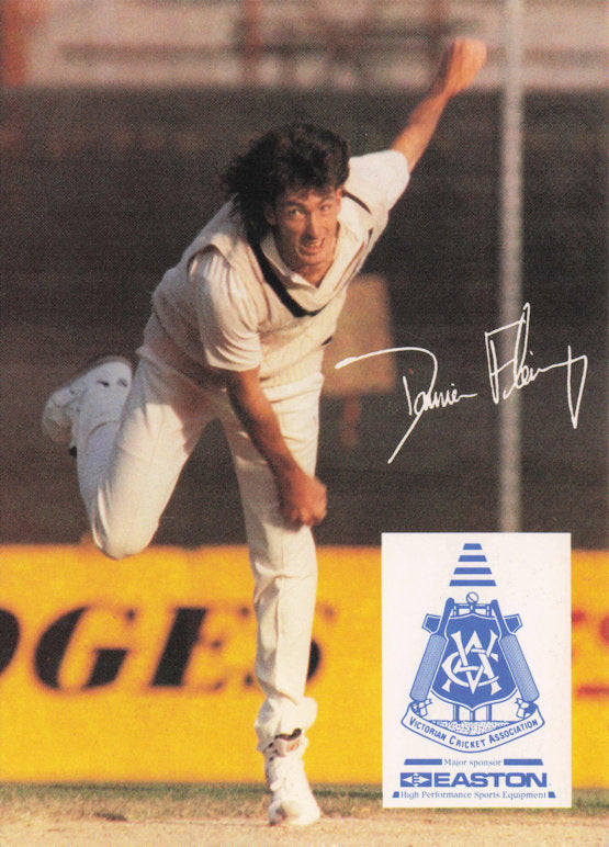 Damien Fleming Vintage Australia RARE 1992 VCA Easton Cricket Trade Postcard