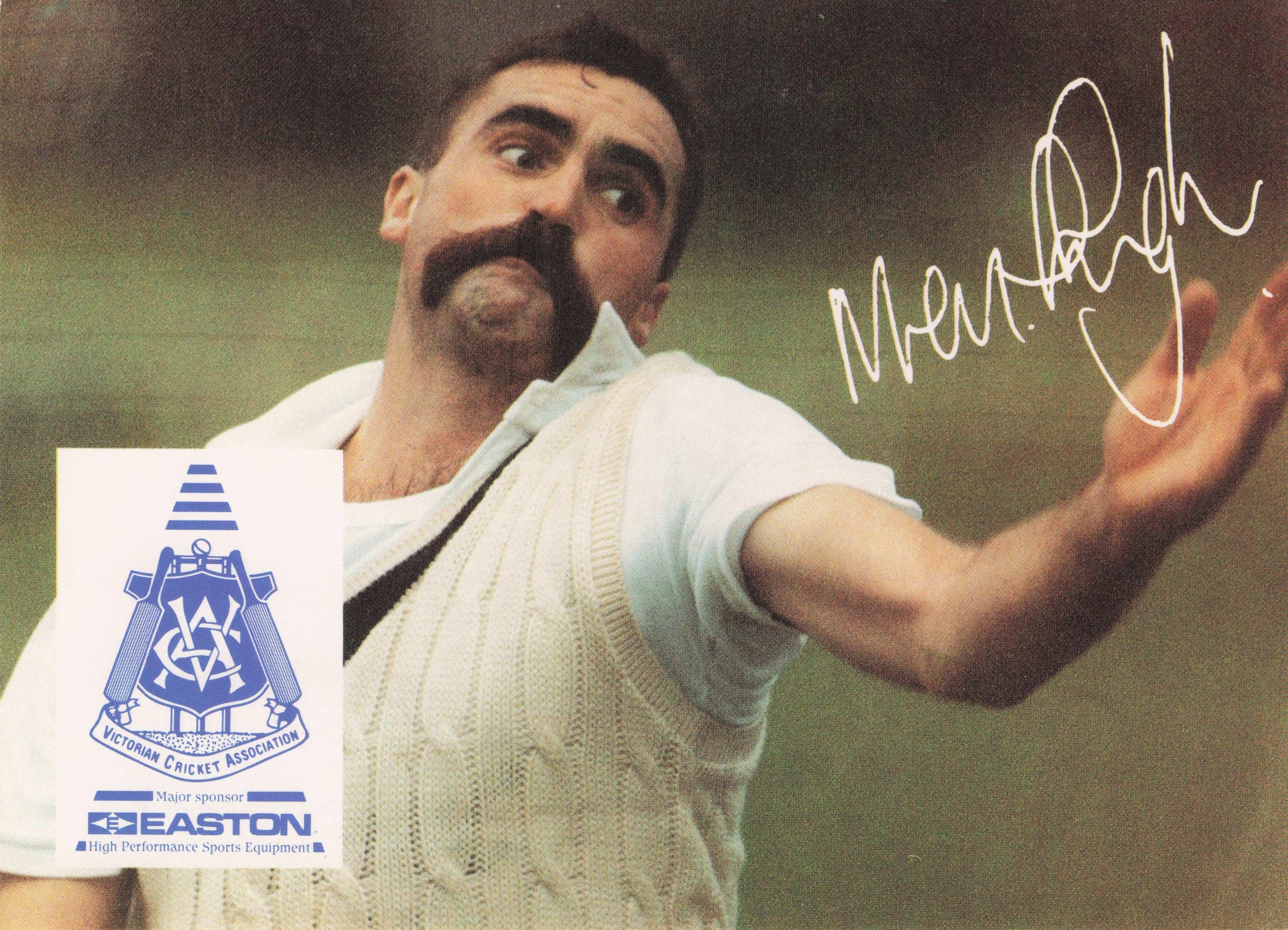 Merv Hughes Vintage Australian RARE 1992 VCA Easton Cricket Trade Postcard