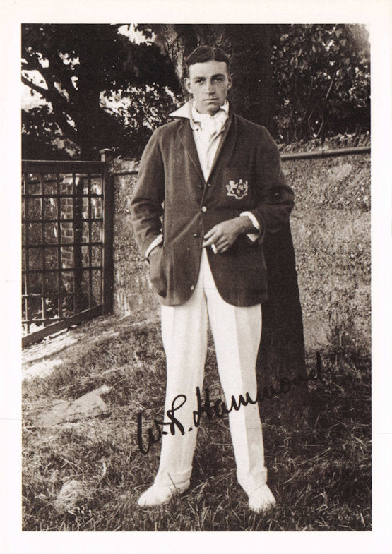 Walter Hammond Gloucestershire Cricket Club Pre Printed Signed Photo Postcard