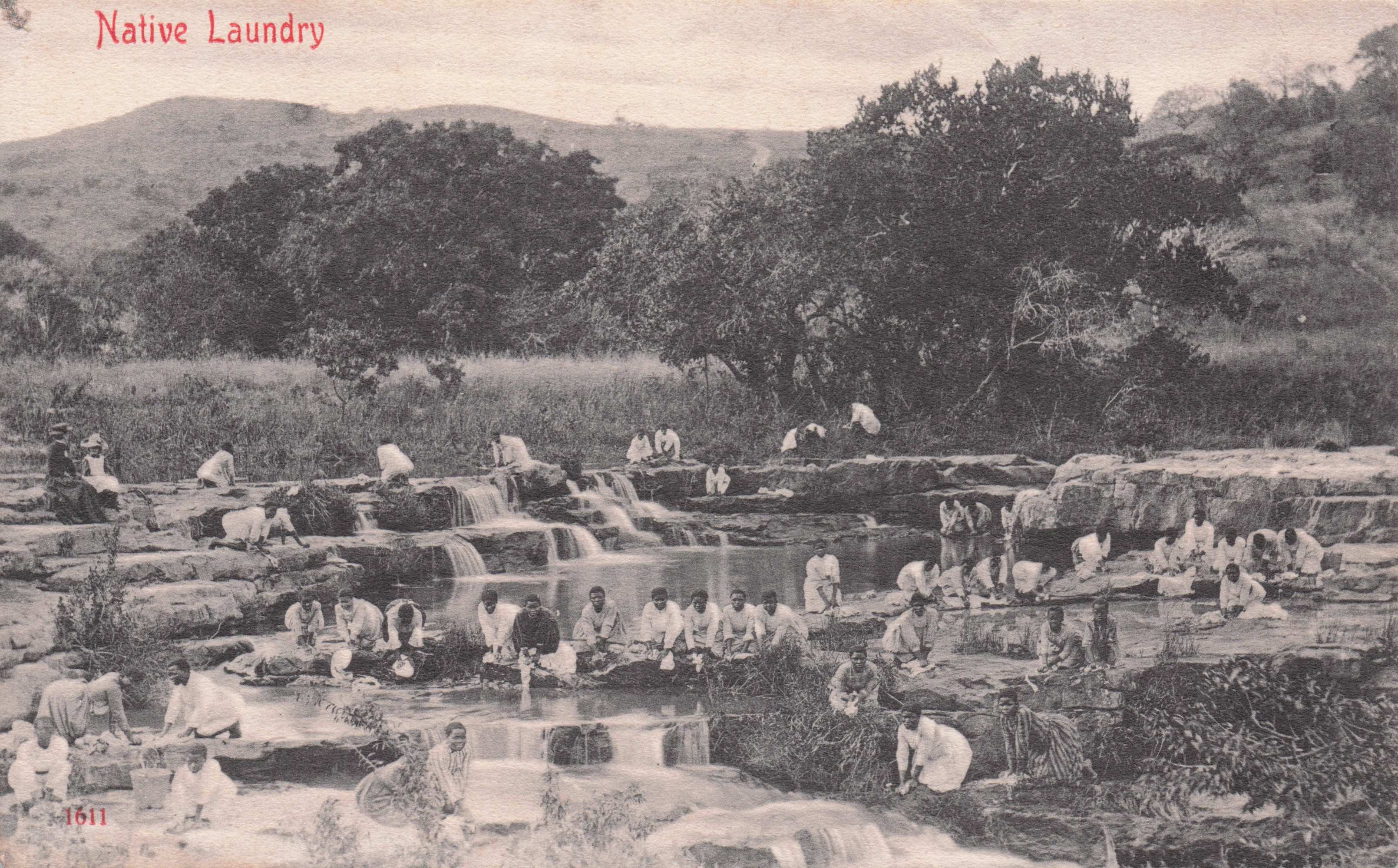 Native Laundry Cape Town South African Antique Postcard