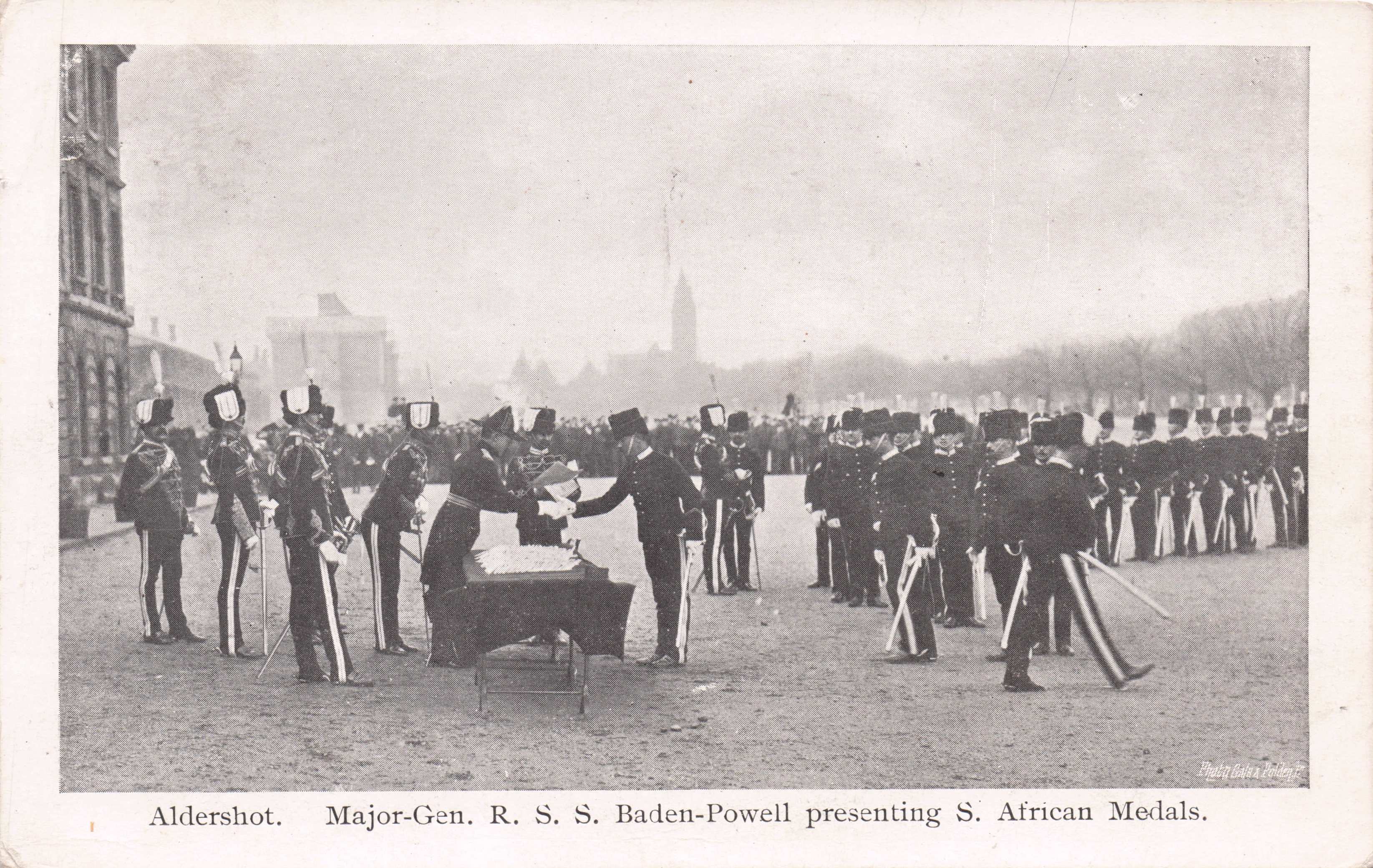 Sir Baden Powell Boy Scouts Presenting Military Medals At Aldershot Old Postcard