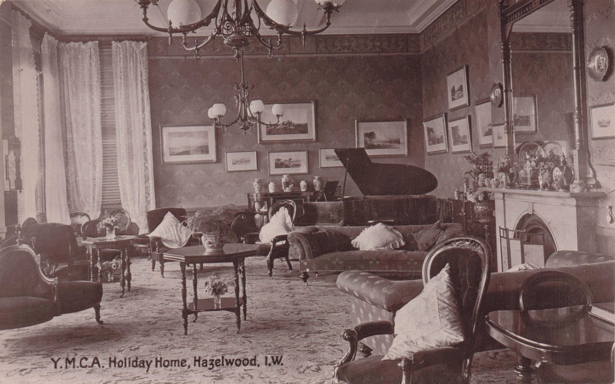 YMCA Holiday Home Hazelwood Isle Of Wight Lounge RARE Real Photo Postcard