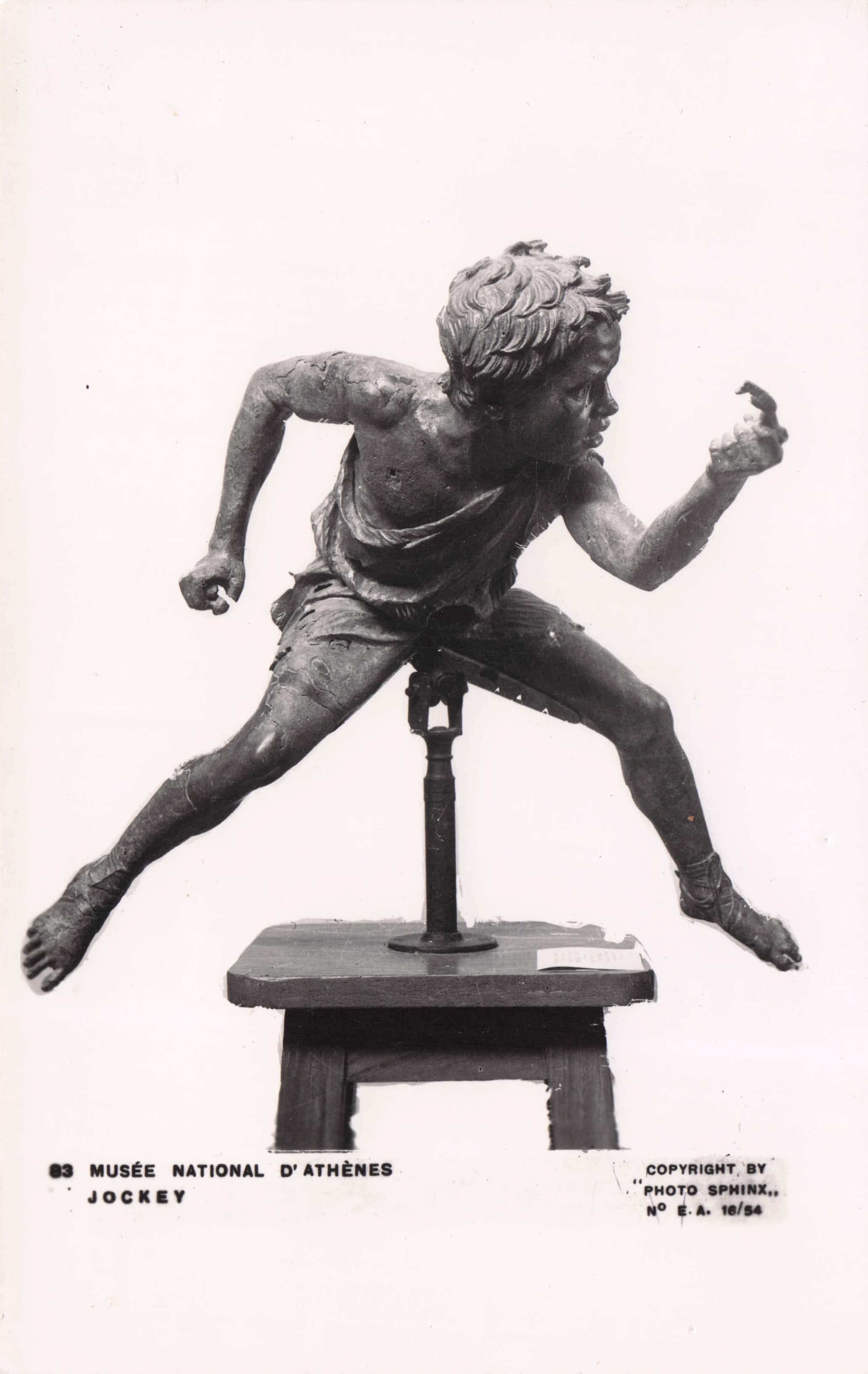 The Jockey Athenes Greece National Museum Antique Bronze Statue Postcard