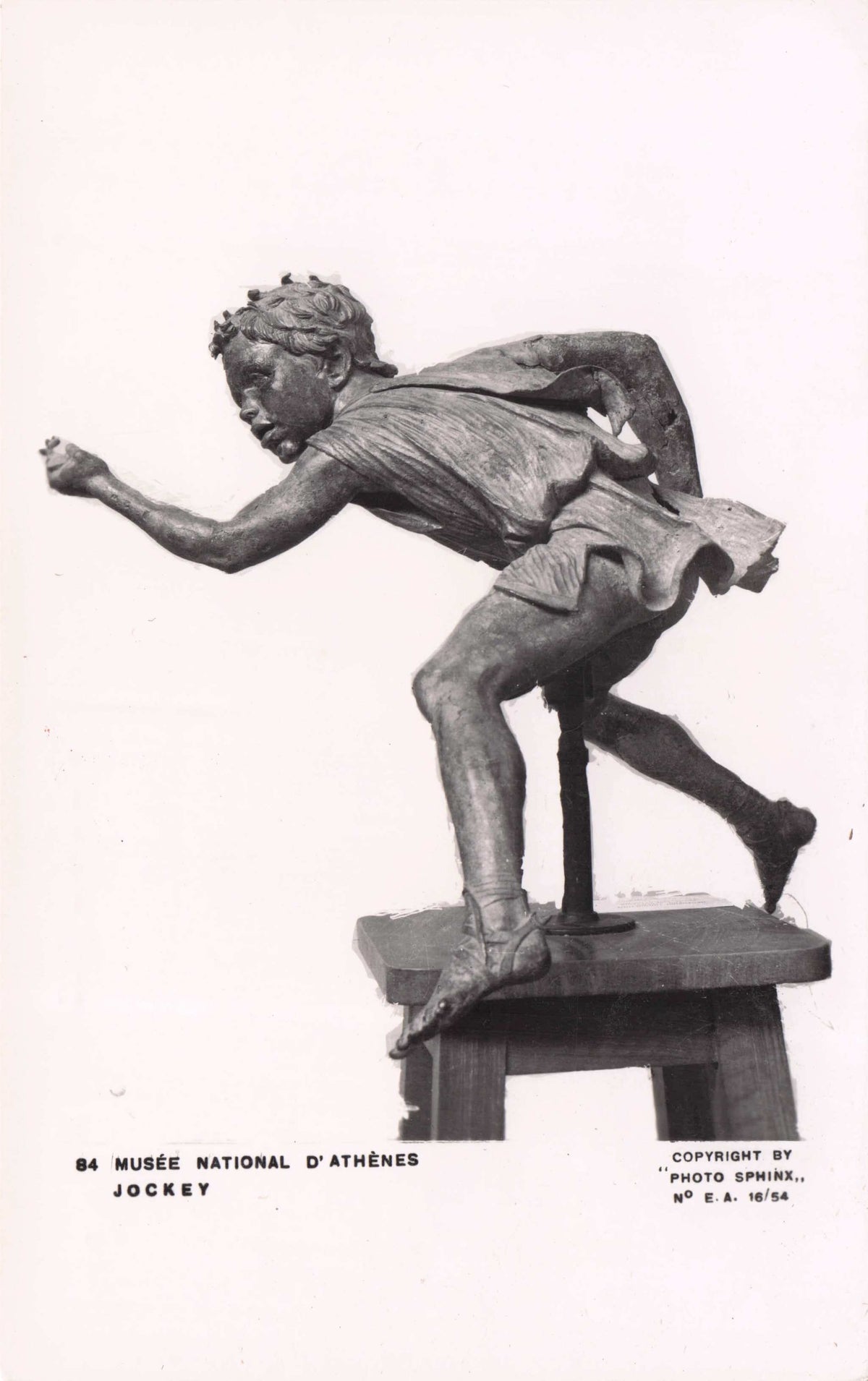 The Jockey Old Bronze Statue National Museum Athens Greece Real Photo postcard