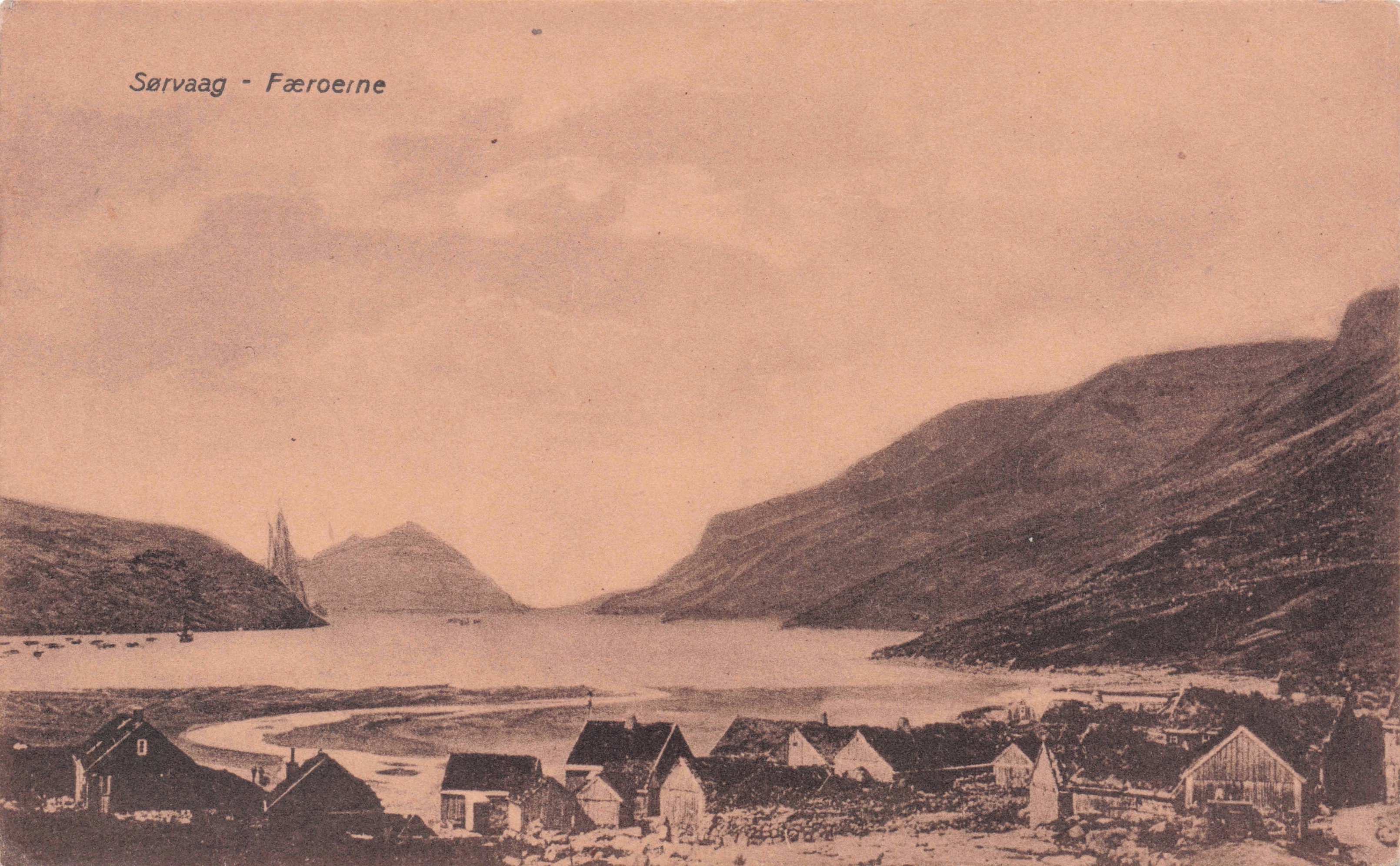 Sorvagur Sorvaag Faroe Islands Vagar Island Rare Antique Postcard