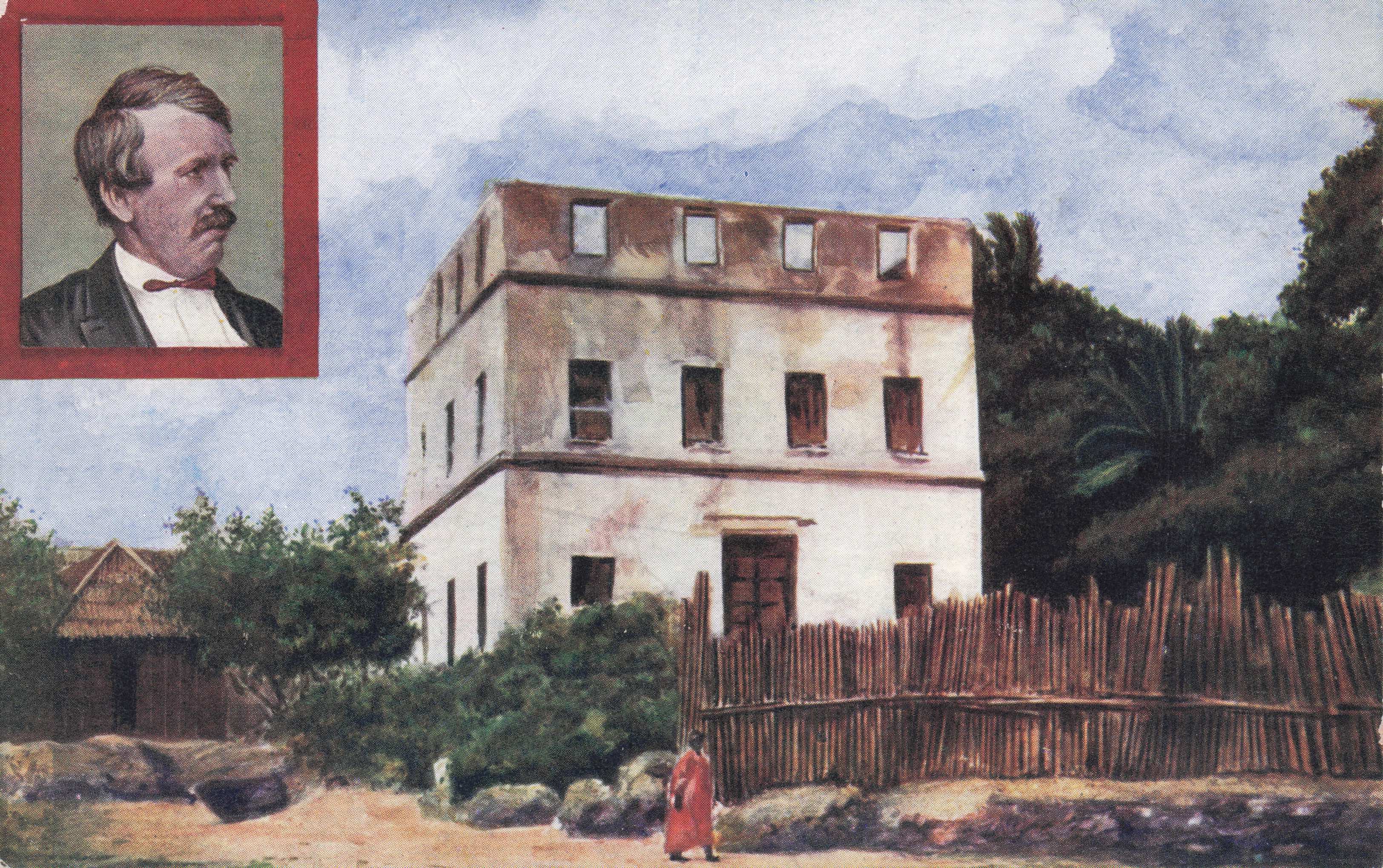 David Livingstone Scottish Missionary In Zanzibar Africa House Old Postcard