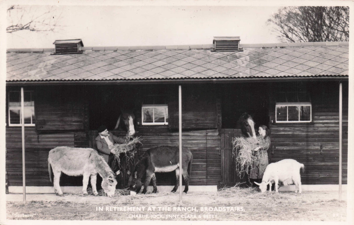 Broadstairs Old Horse Ranch Kent Charlie Jock Owner Farm Real Photo Postcard