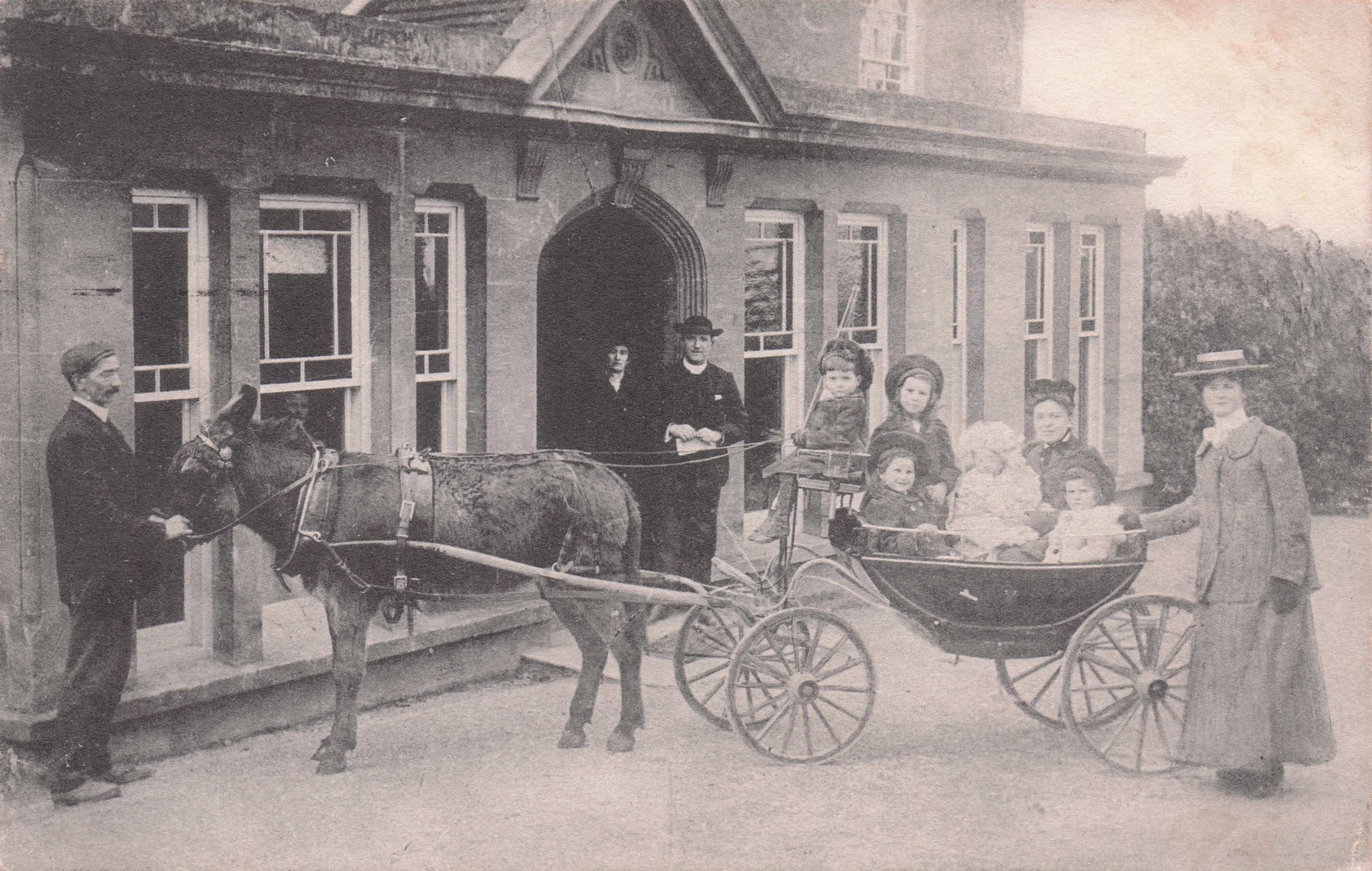 Amazing Bristol Community Hall Donkey Car Gathering Huge Pram Old Postcard