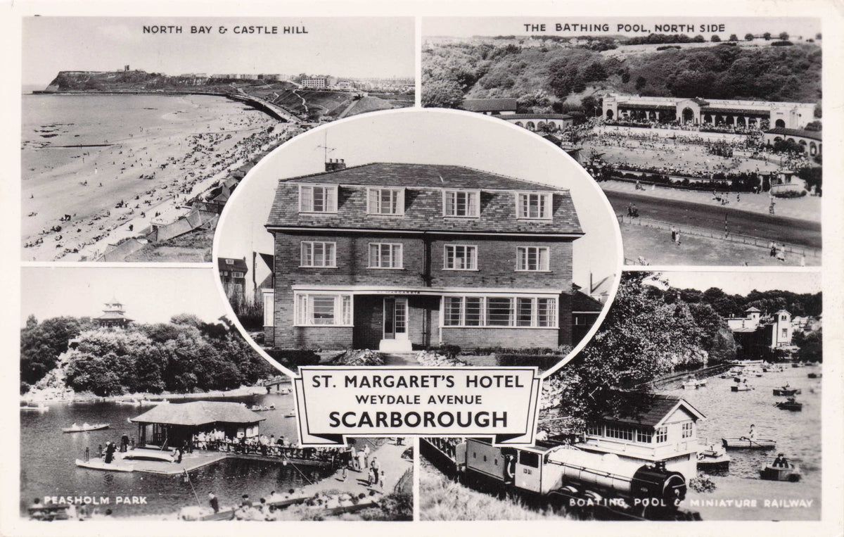 St Margarets Hotel Scarborough Railway Yorkshire Real Photo Old Postcard