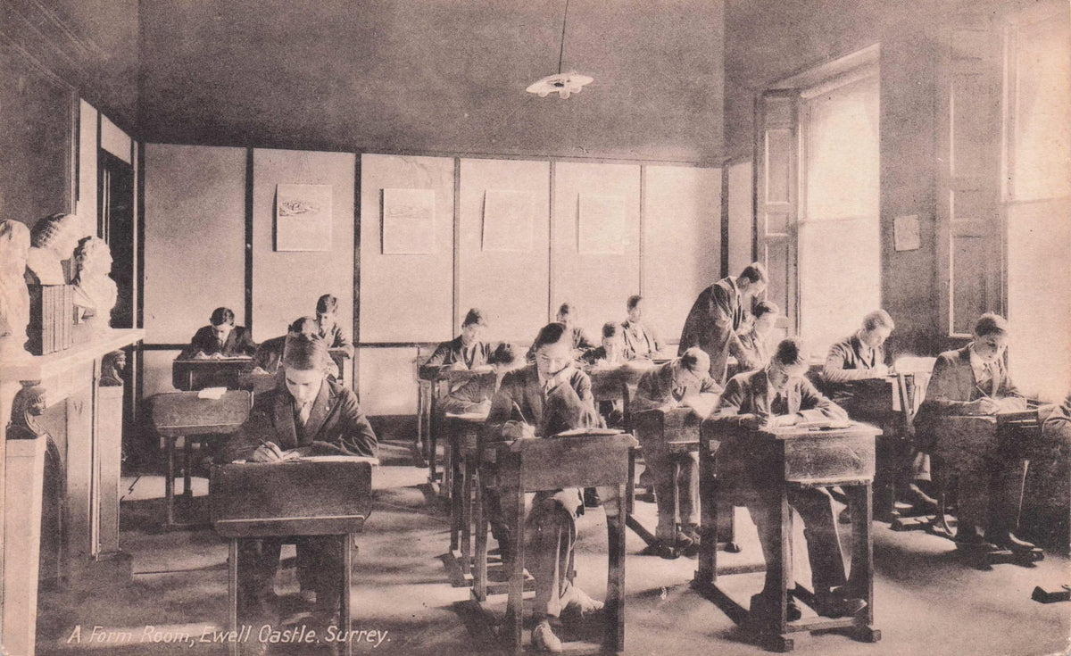 Ewell Castle Form Room Surrey School College Antique Postcard
