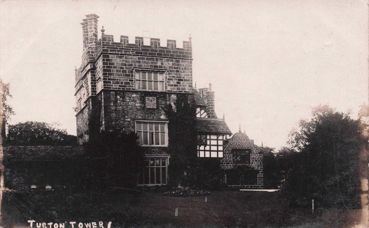 Turton Towers Lancashire Real Photo Character Old Postcard