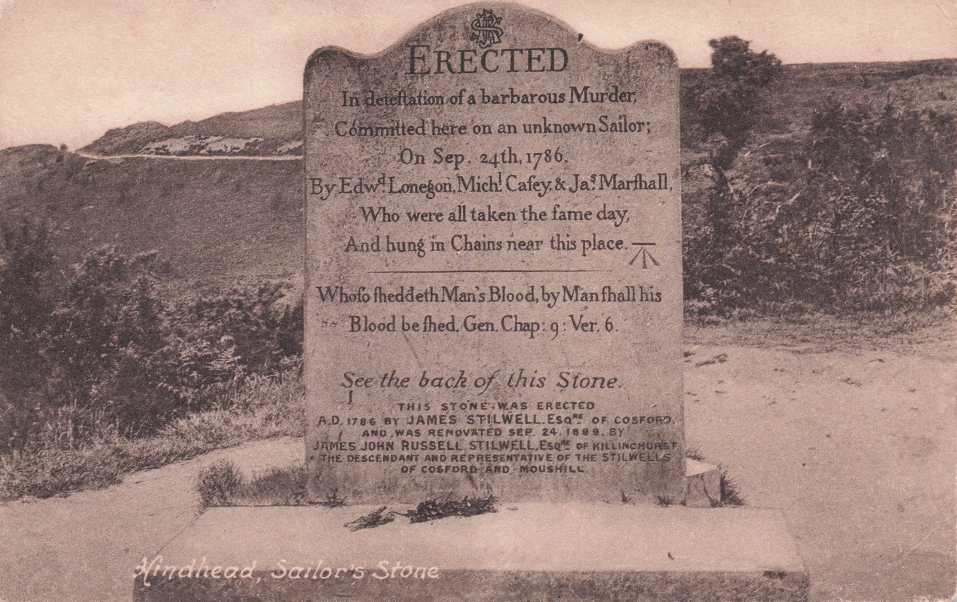 Murderer Gravestone Hindhead Surrey Hanging Execution Antique Postcard