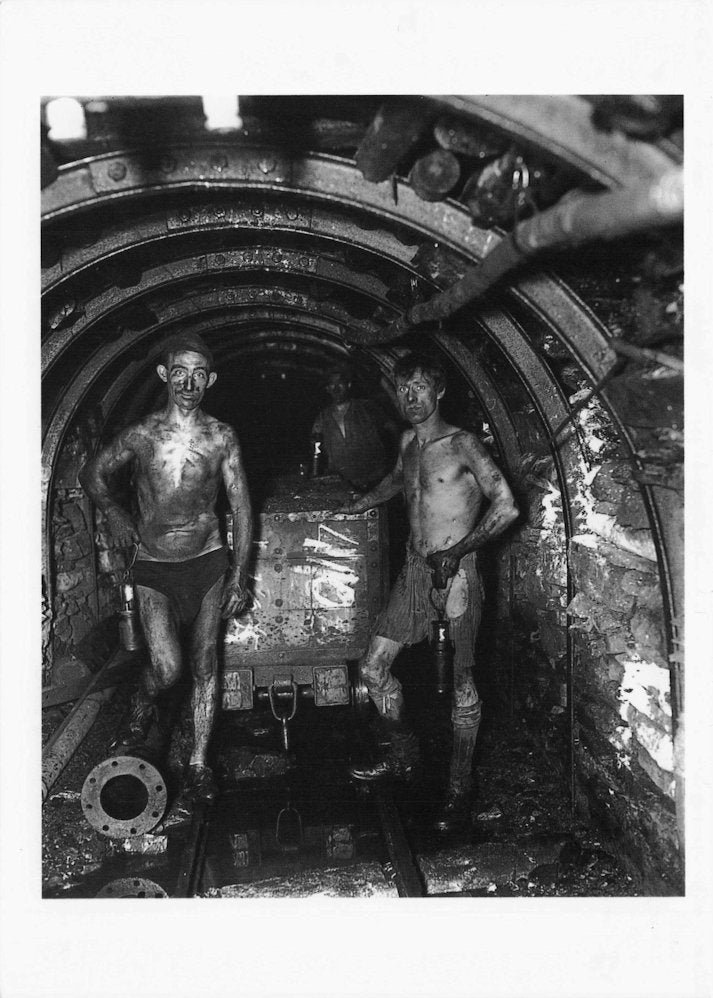 Kent Coal Miners By Mining Train in 1930s Real Photo Postcard