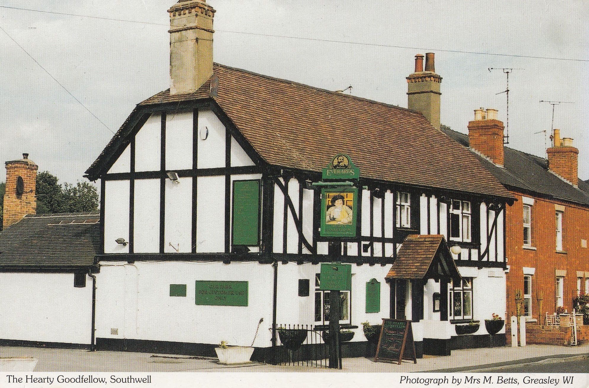The Hearty Goodfellow Pub Southwell Nottingham Postcard