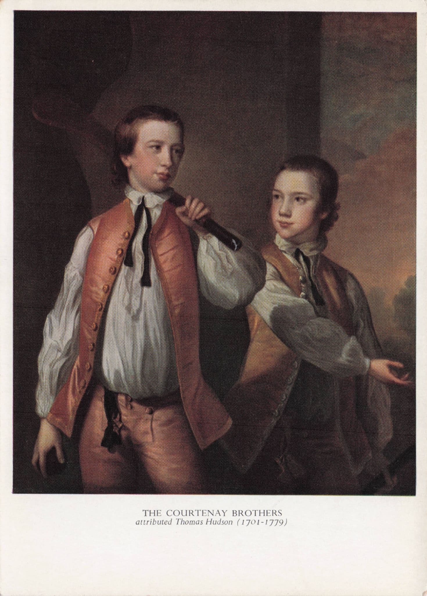 Thomas Hudson The Courtenay Brothers 1700s Cricket Painting Postcard