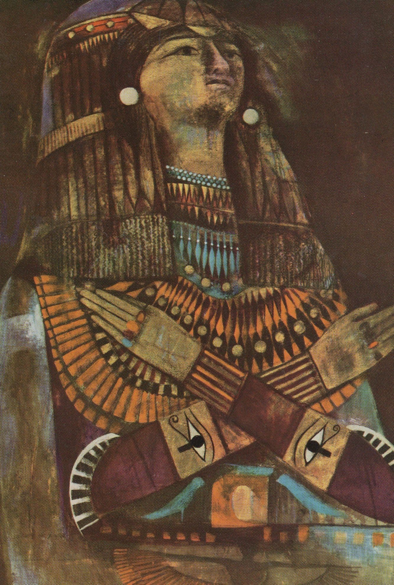 Tutankhamen in London Museum 1960s Transport Poster Postcard