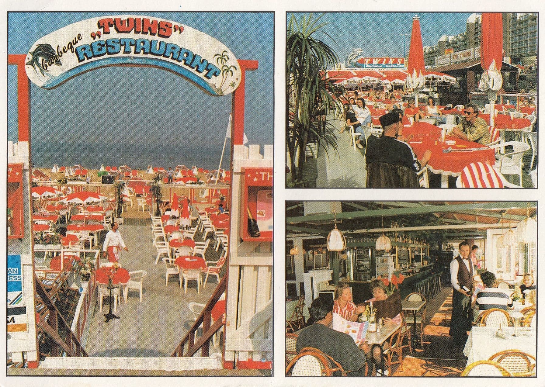 Twins Barbeque Restaurant Strandweg Scheveningen German Postcard
