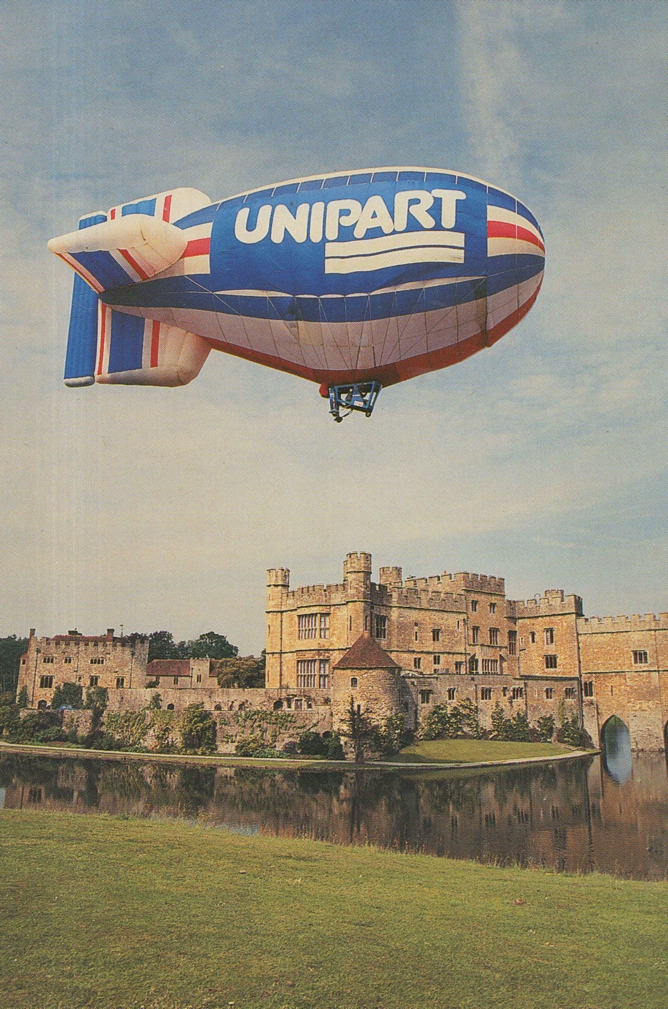 Unipart Hot Air Balloon Taking Off At Leeds Castle Kent Postcard