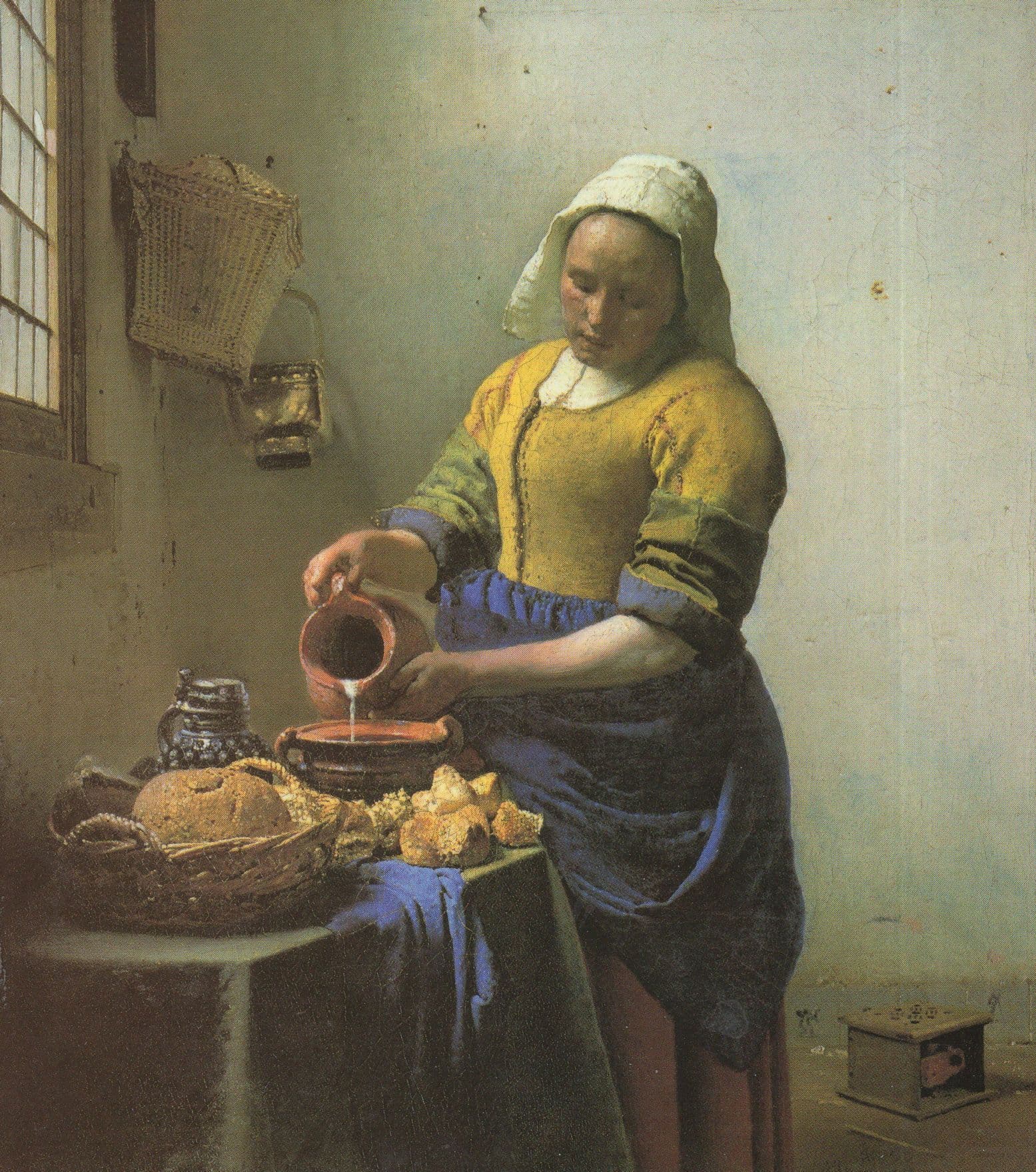 Vermeer The Milkmaid National Gallery London Painting Postcard