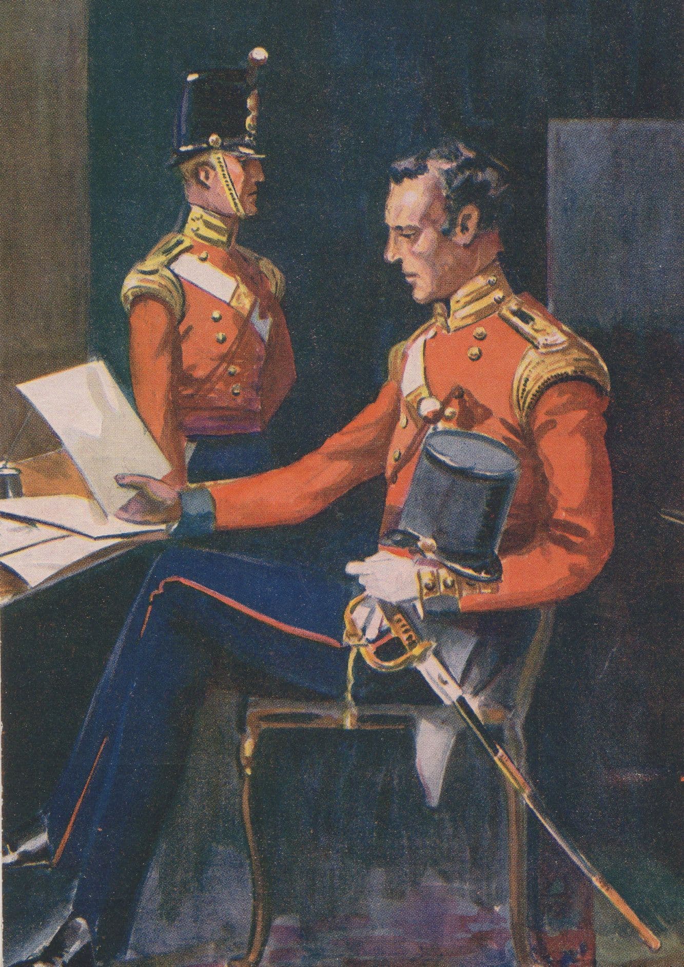 Victorian 1857 Royal Welch Welsh Fusilier Military Uniform Postcard