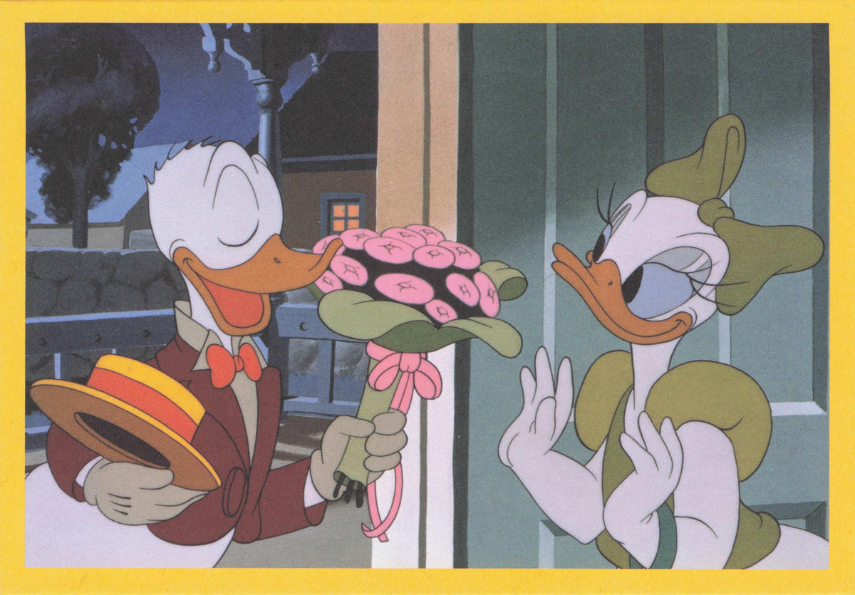 Donald Duck Daisy in Double Trouble Vintage Walt Disney Romantic Film Postcard