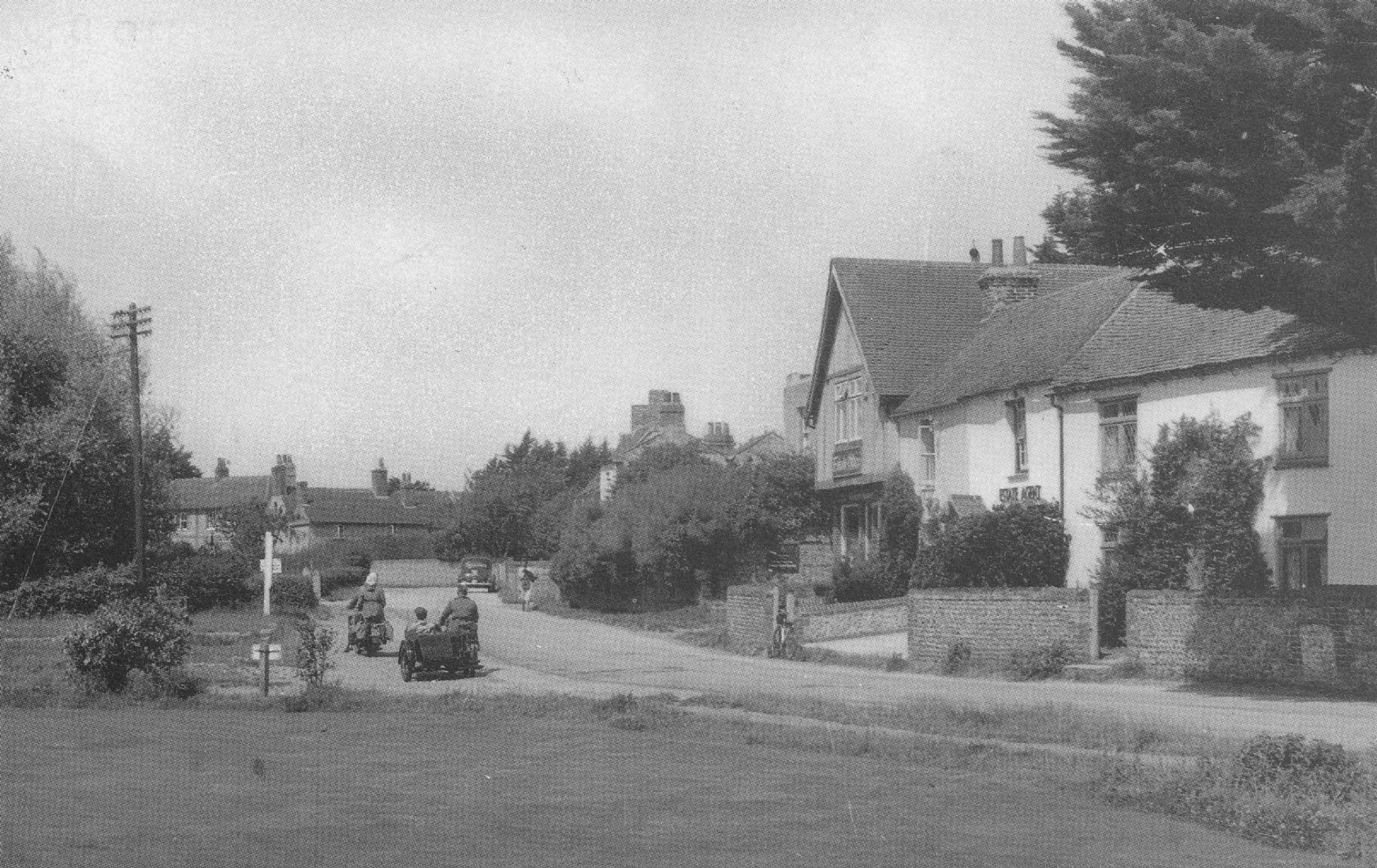 West Wittering Village Green Estate Agents Motorcycle Sussex Postcard