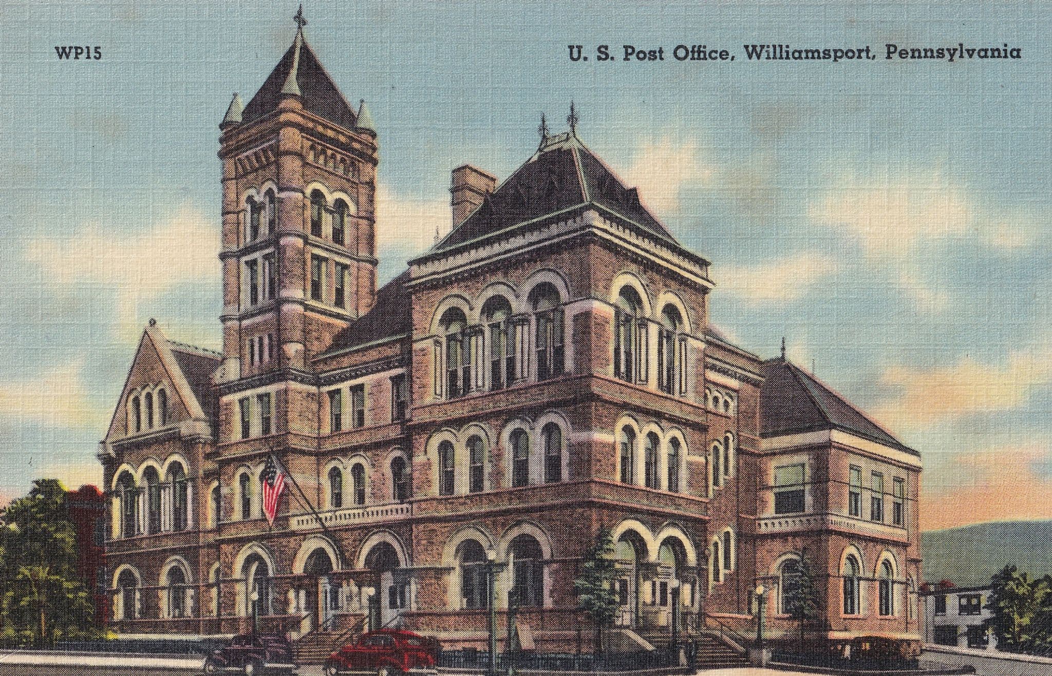 Williamsport Post Office USA Old Postcard