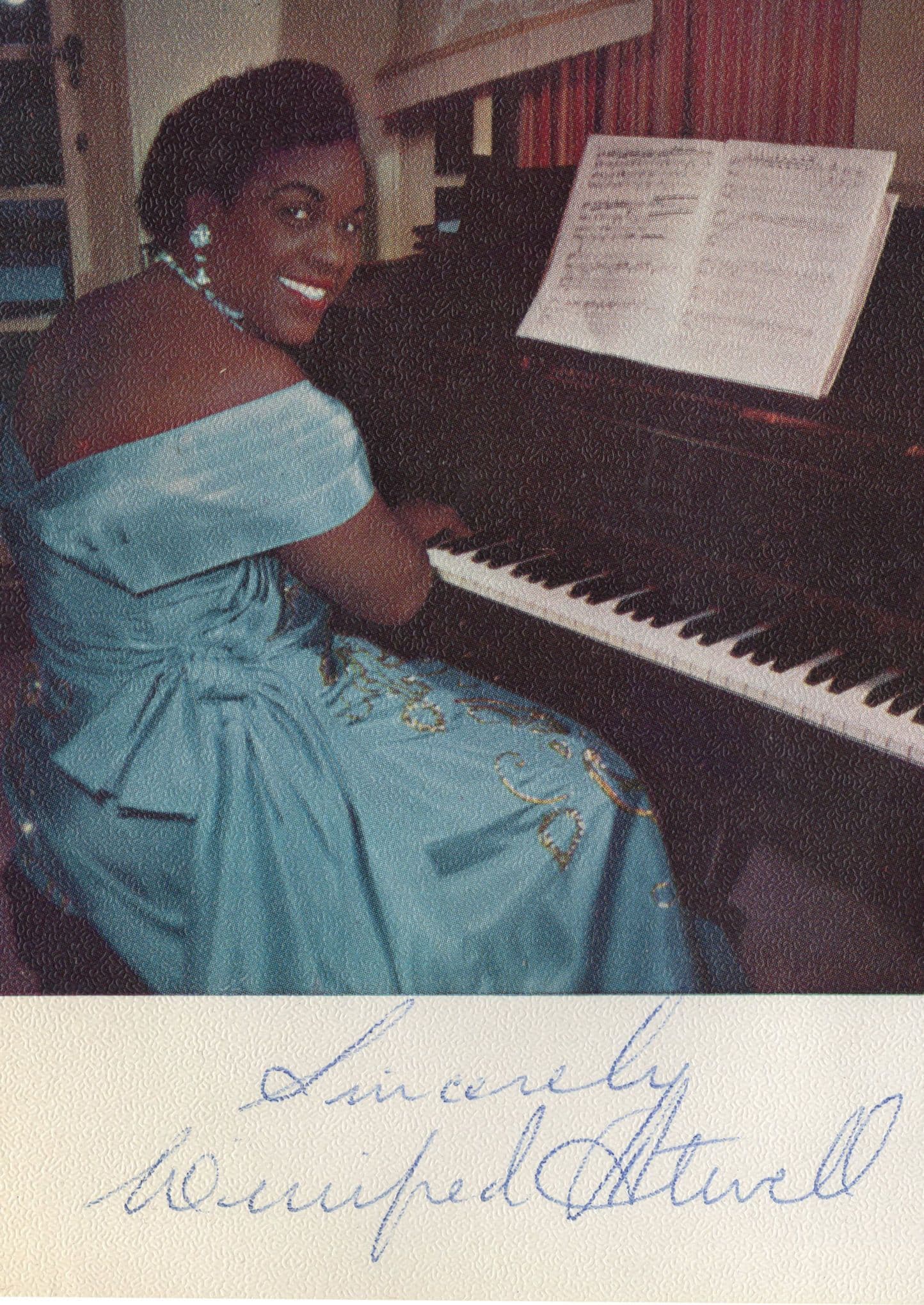 Winifred Atwell Trinidad Pop Music Pianist Hand Signed Photo