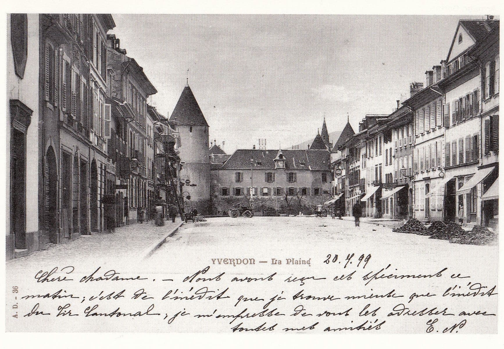 Yverdon Victorian 1899 View Swiss Armand Deriaz Award Photo Postcard