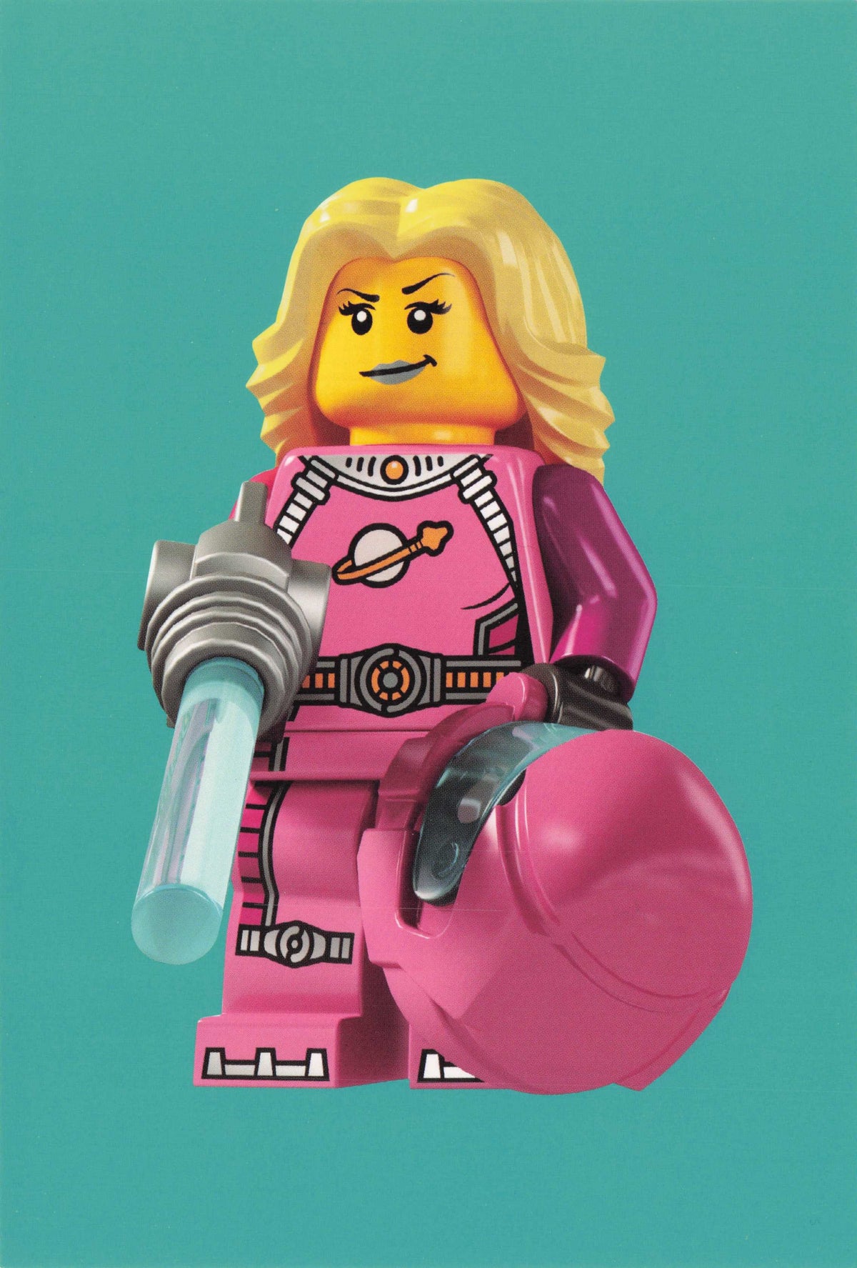 Lady Cosmic Space Futuristic Traveller Lego Science Fiction Toy Quotation Postcard