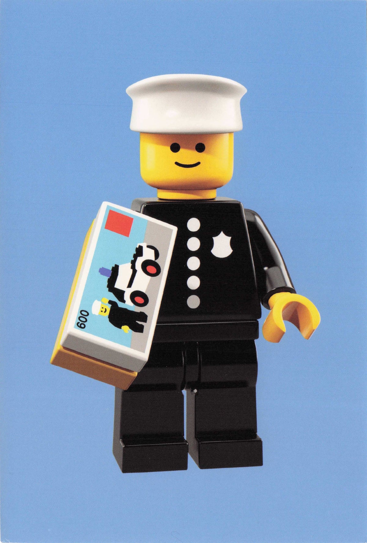 Toy Model 1970s British Policeman With Lego Kit Police Car Quotation Postcard