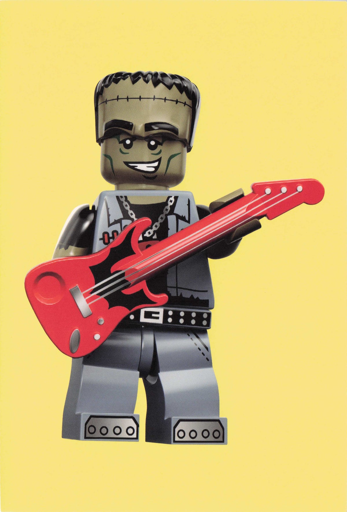 Monster Toy Rock Guitarist Addams Family Frankenstein Lego Quotation Postcard