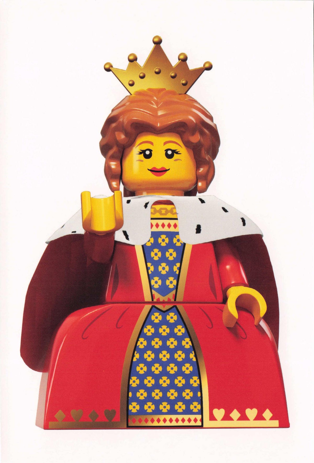English Old Fashioned Queen Robe Crown Lego Toy Model Royalty Quote Postcard