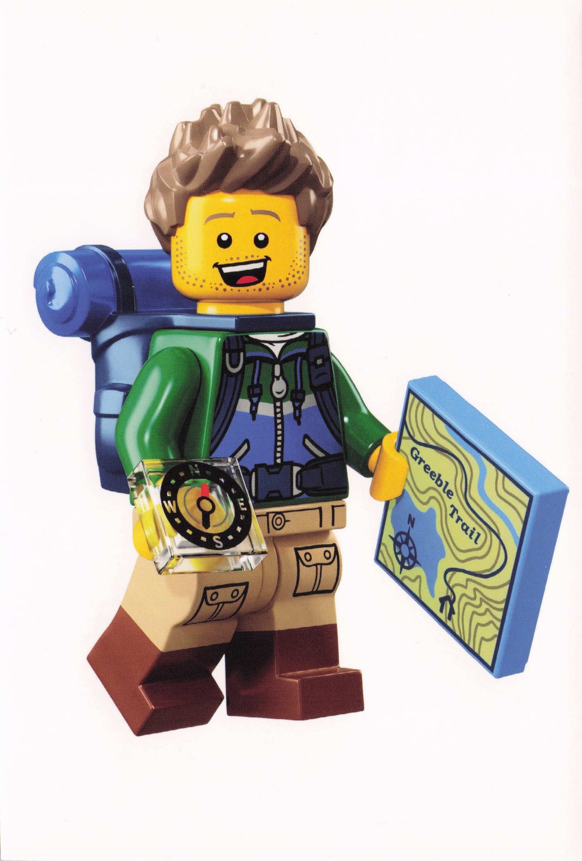 Toy Camper Compass Old Map Lego Model Tent Camping Quotation Postcard
