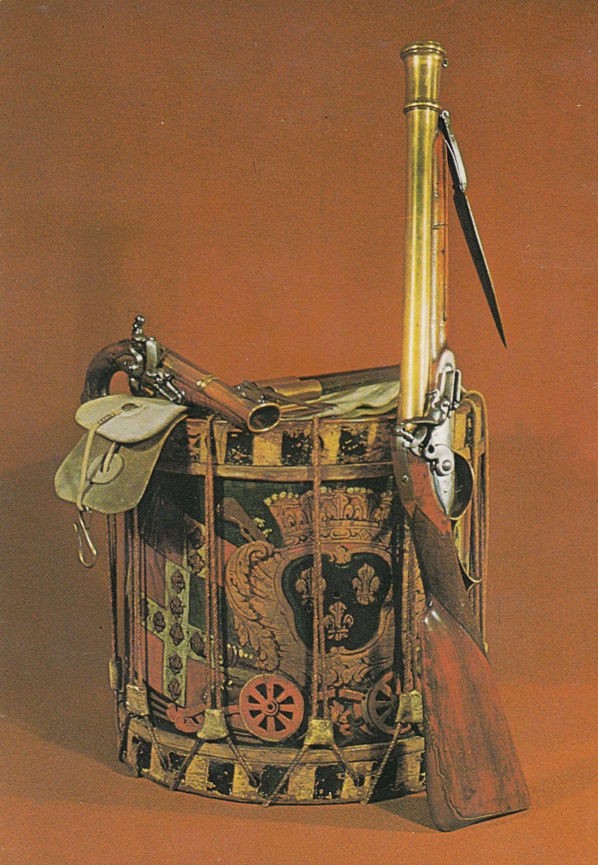 French Victorian Military Drum & Rifle XVIII Century Postcard