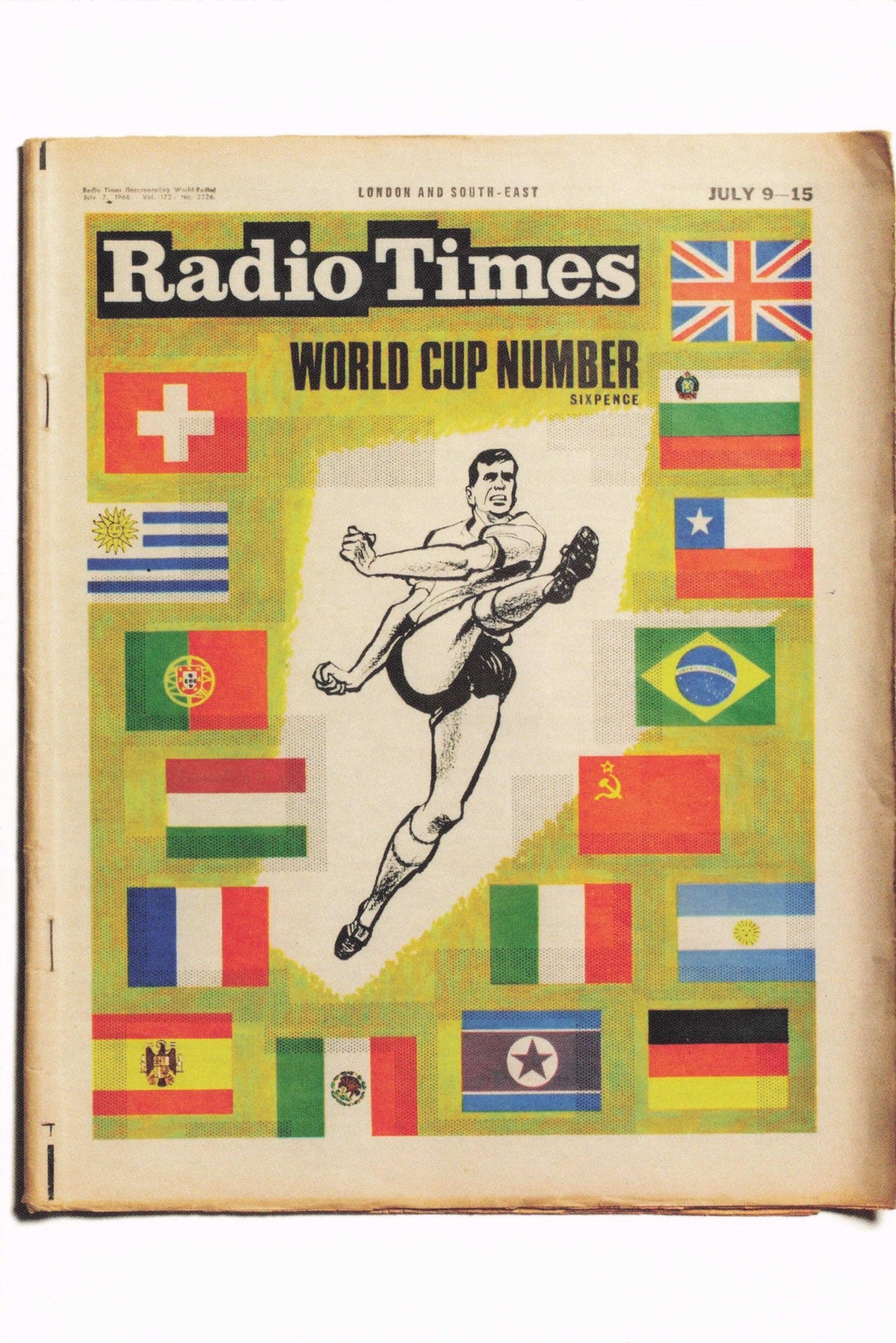 1966 World Cup Football TV England Vs Germany BBC Television Cover Postcard
