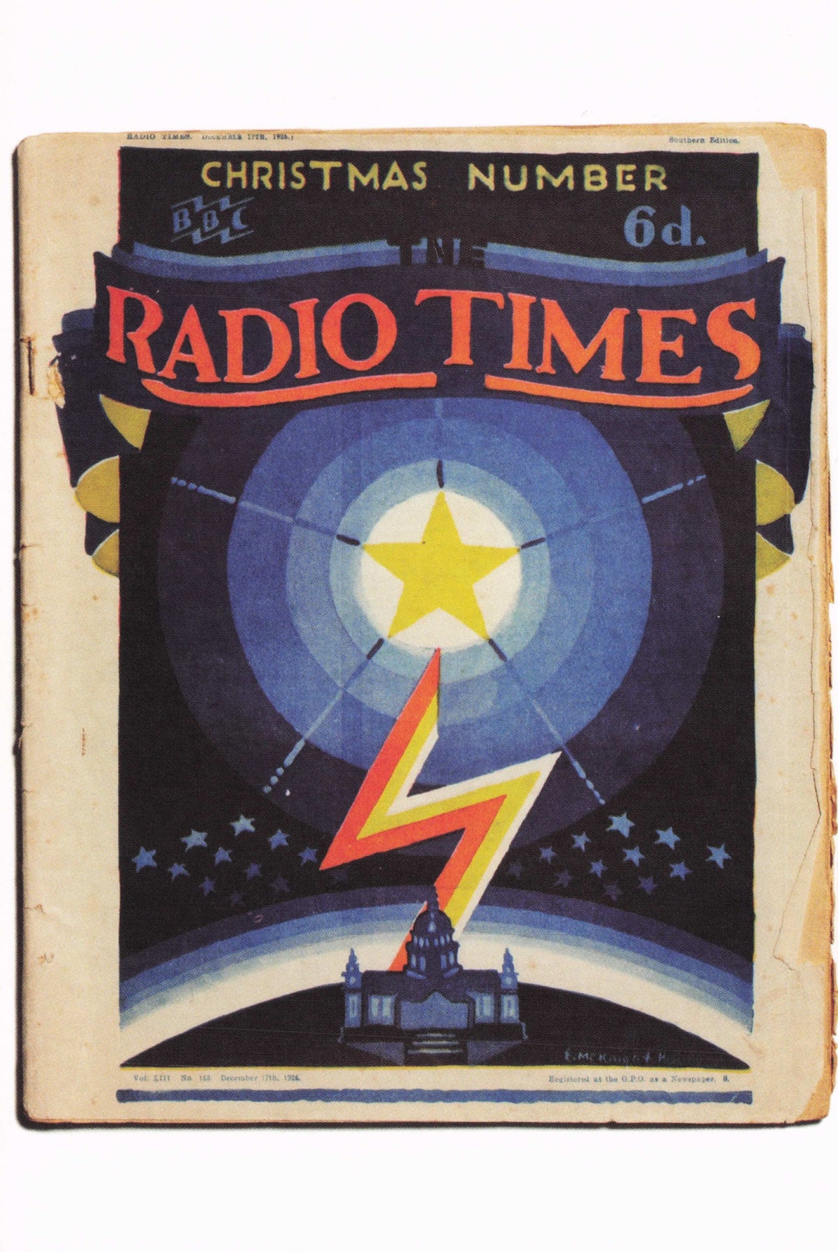 Old Vintage BBC Radio Transmission Waves Art Deco Avant Garde Painting Postcard
