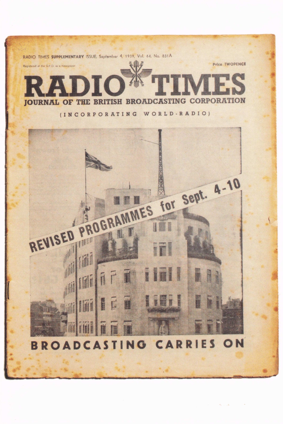WW2 Outbreak BBC Radio House Morale War Broadcasting Photo Postcard