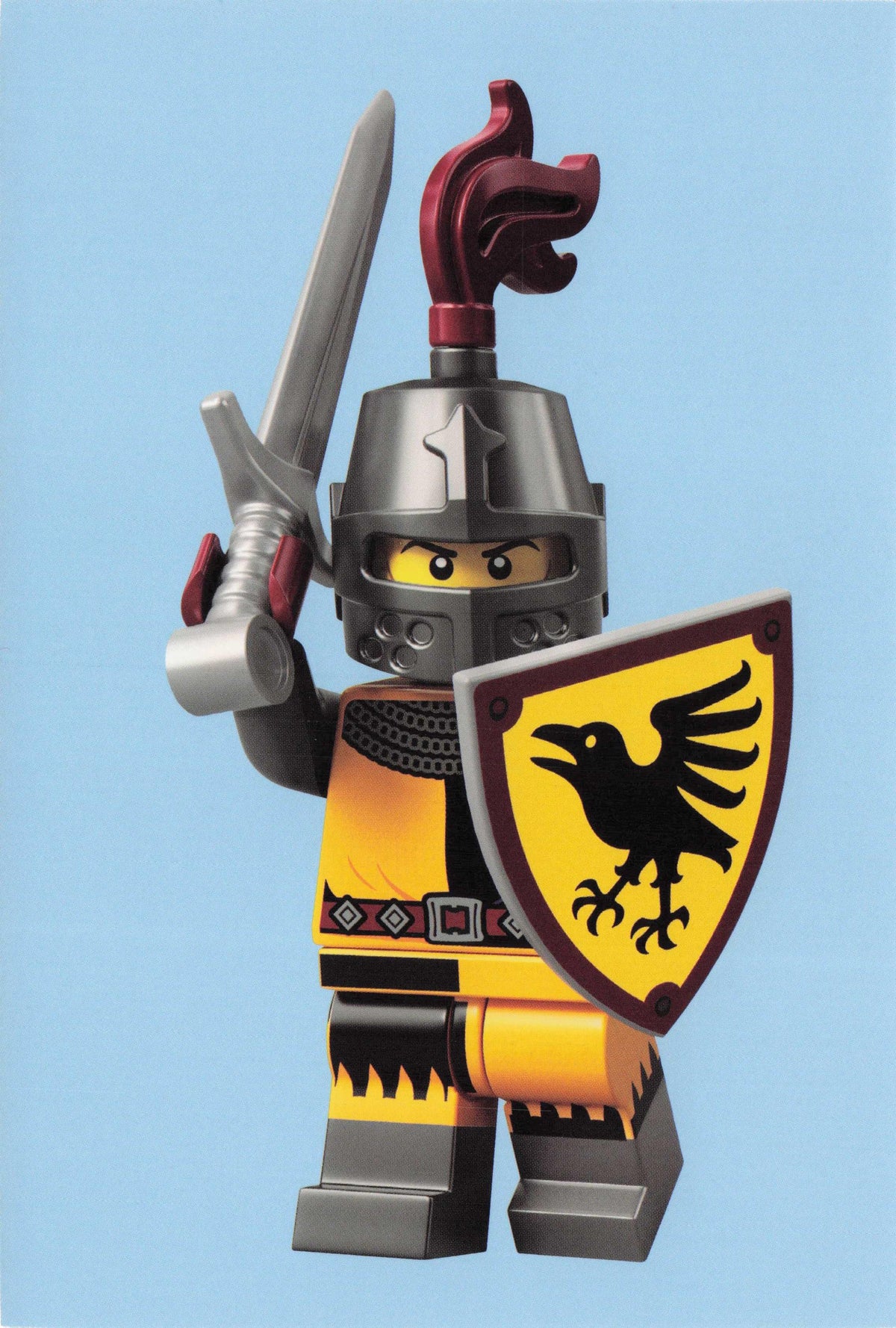 Medieval Cavalier Knight Toy Lego Model Bird Sword Armour Quotation Postcard