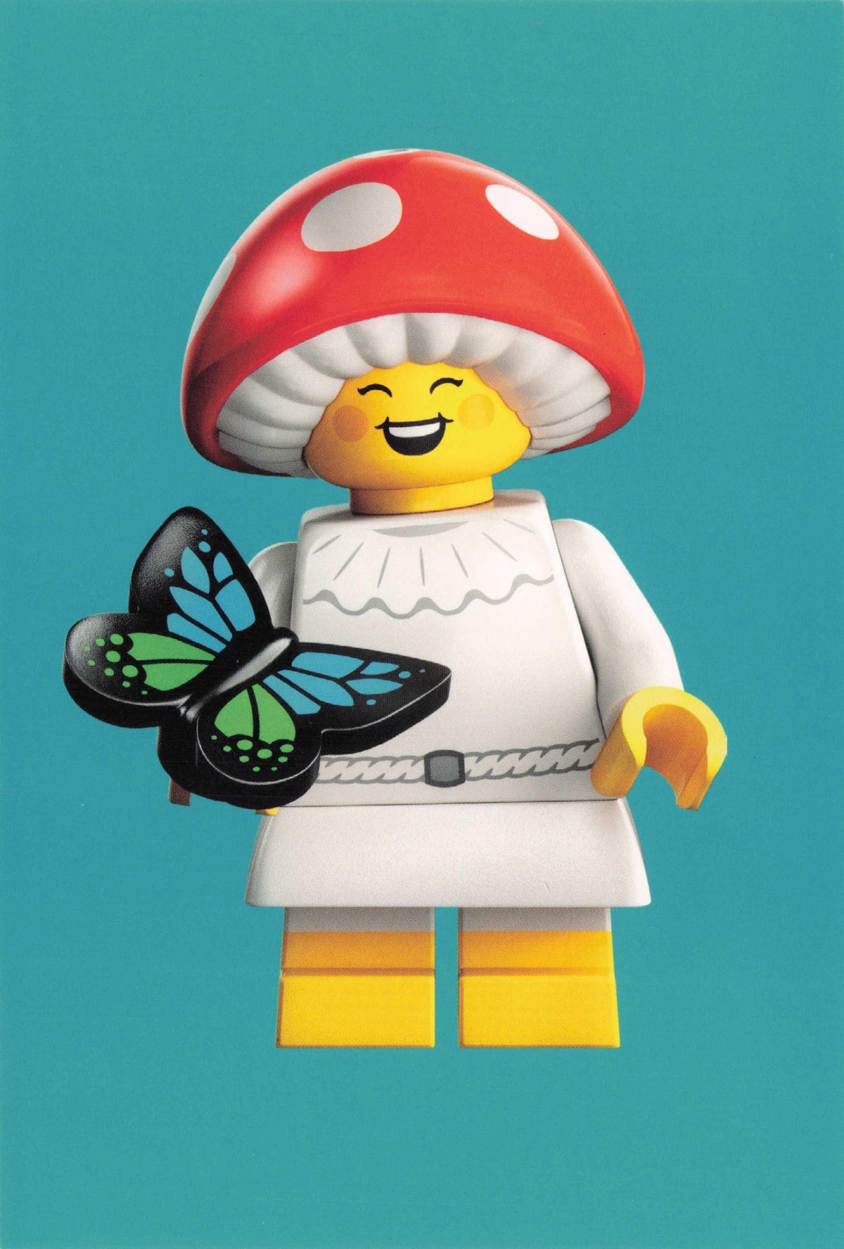 Mushroom Vegetable Hat Toy Model Butterfly Insect Lego Lady Quotation Postcard