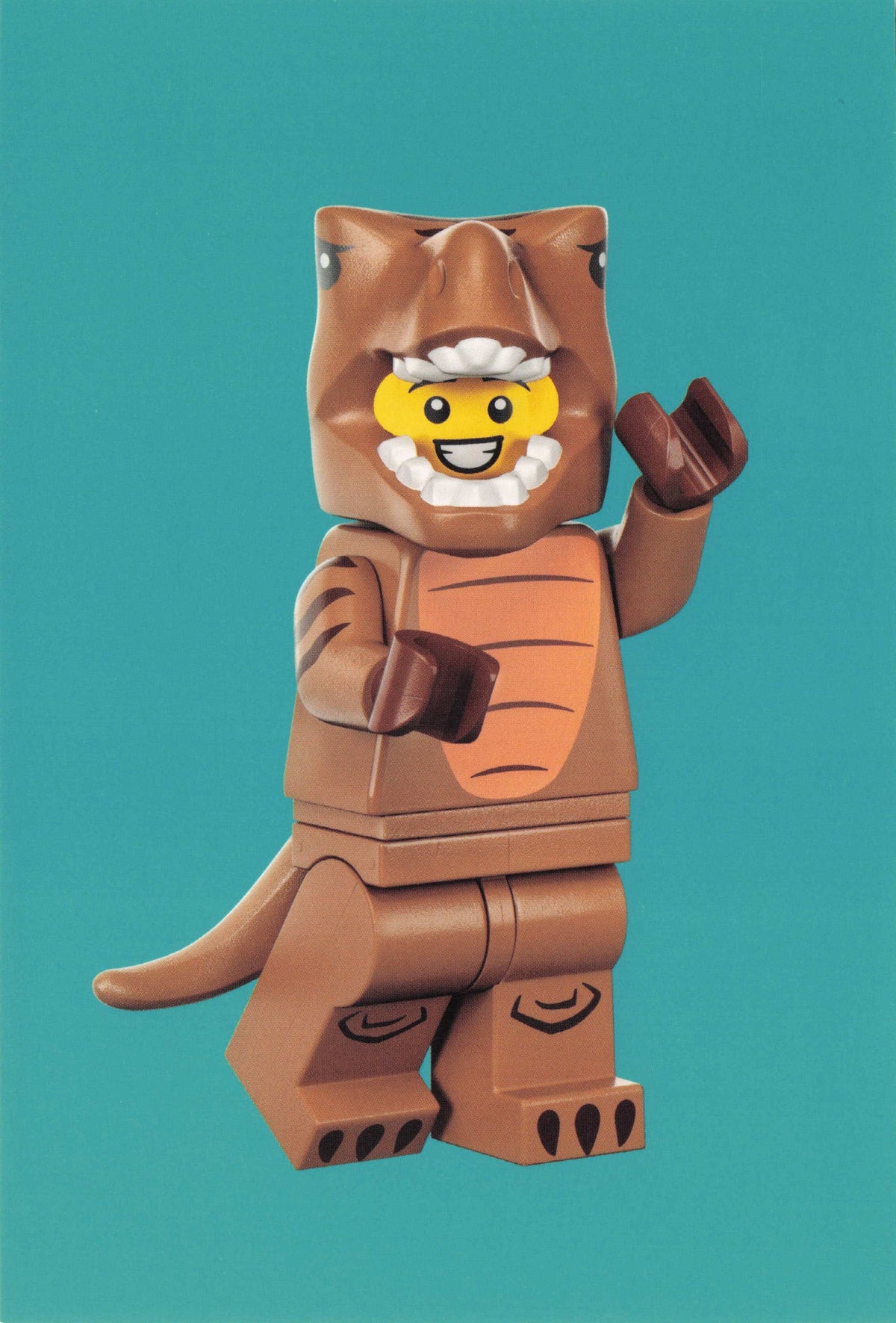 T-Rex Suit Fan Tyr Tyrannosaurus Rex Toy Lego Dinosaur Prehistoric Man Postcard