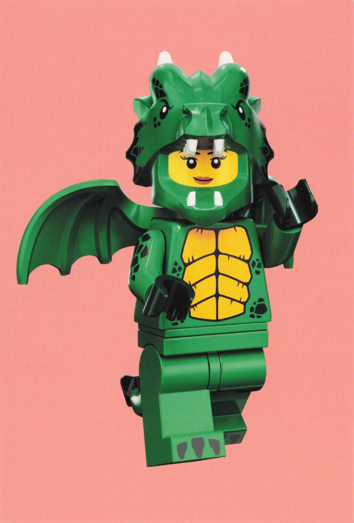 Green Fire Dragon Man Monster Toy Mythology Model Lego Quotation Postcard