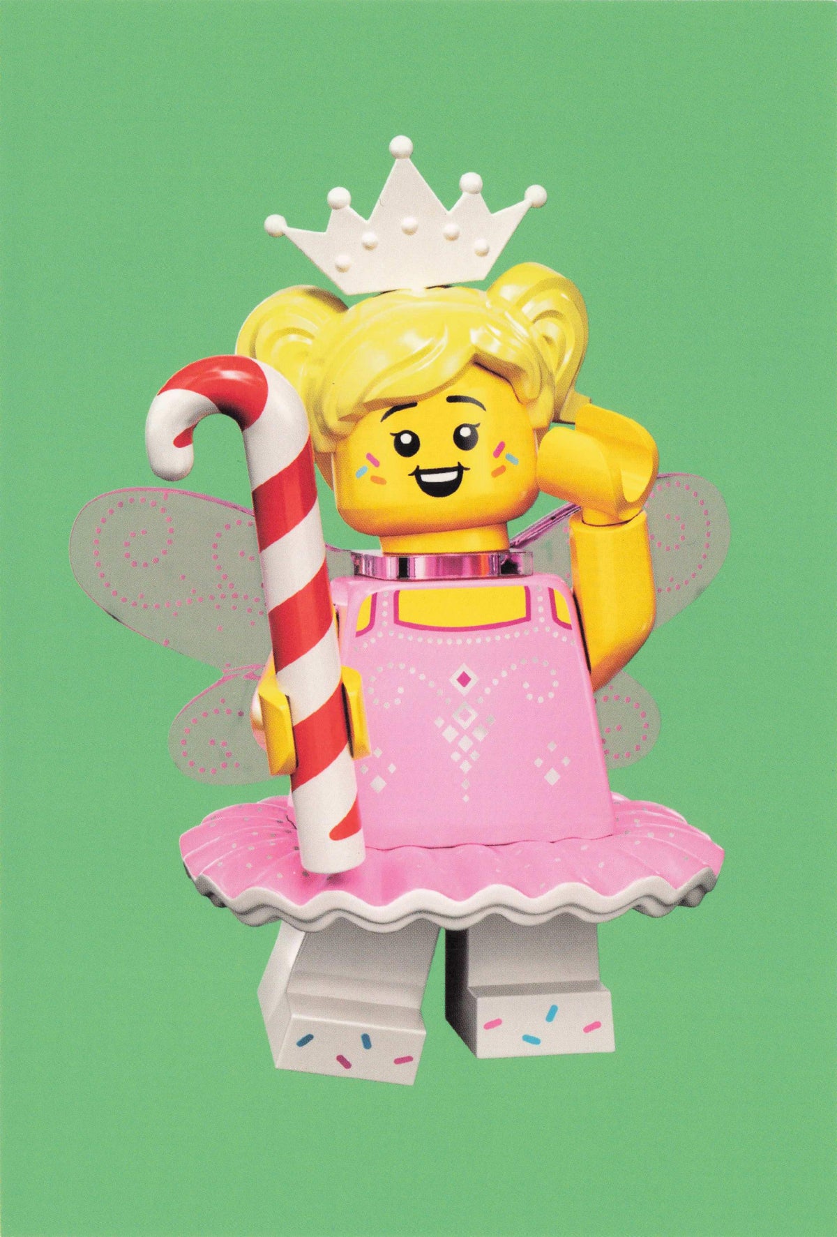 Sugar Fairy Magic Walking Stick Girl Pixie Elf Lego Toy Model Quotation Postcard
