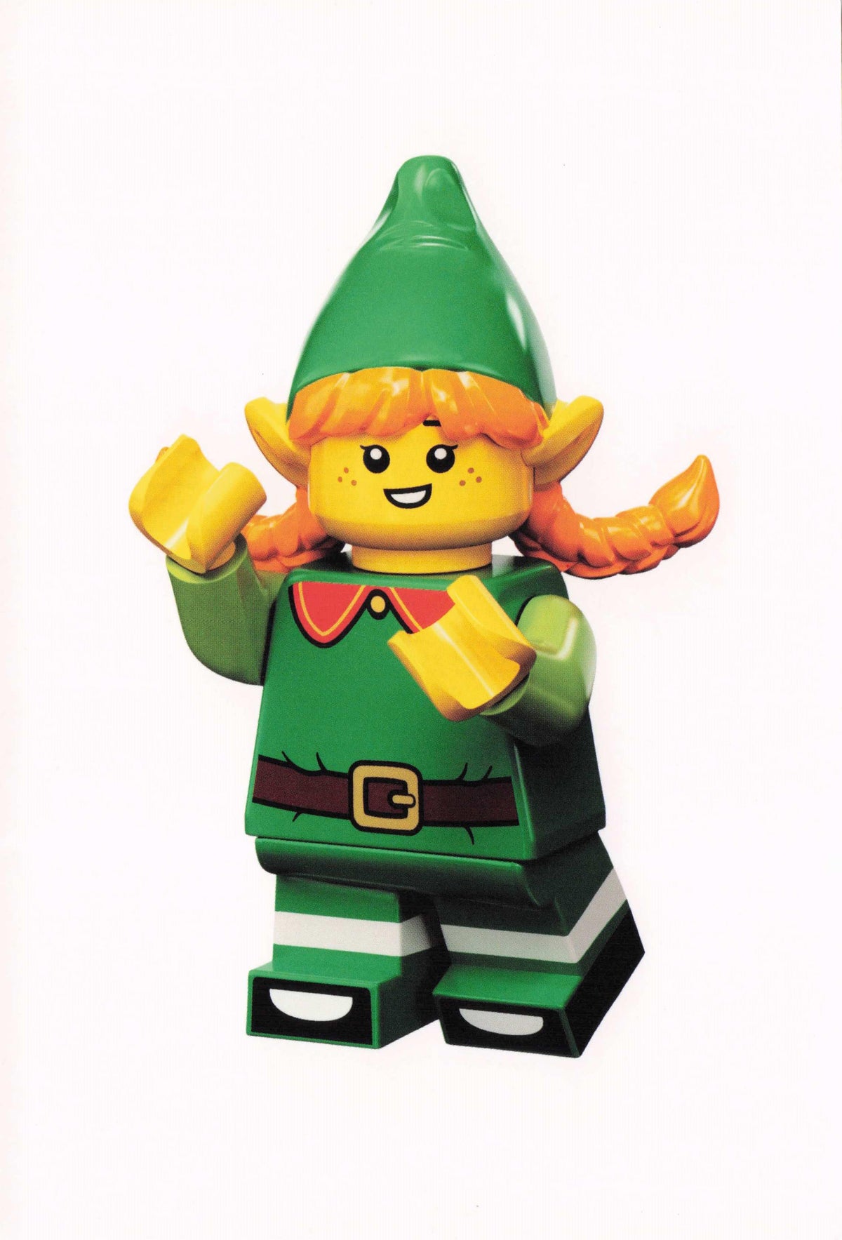 Holiday Elf Fairy Green Evergreen Pixie Girl Toy Model Lego Quotation Postcard