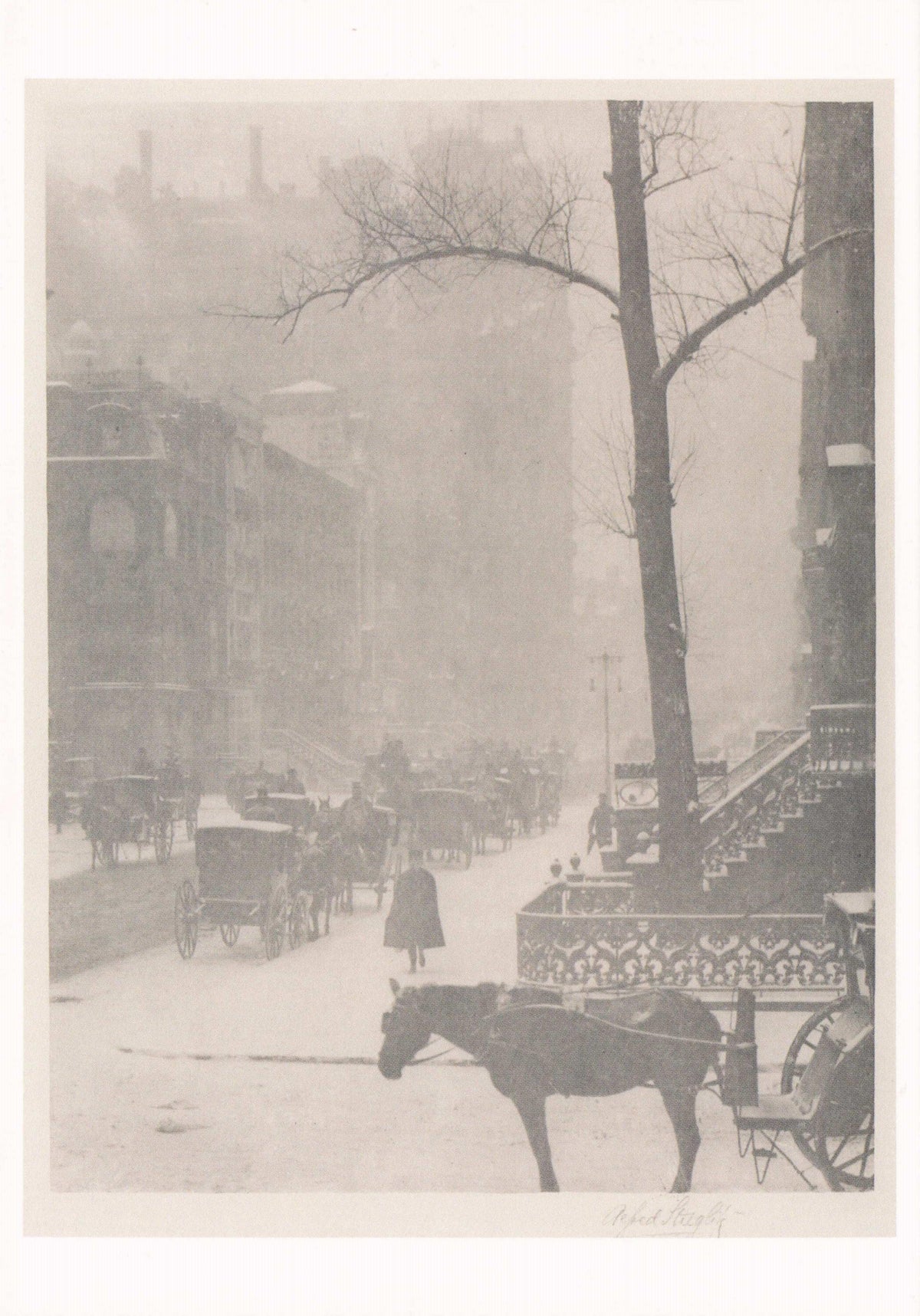 Winter Xmas New York American Victorian 1898 Photogravure USA Award Art Postcard