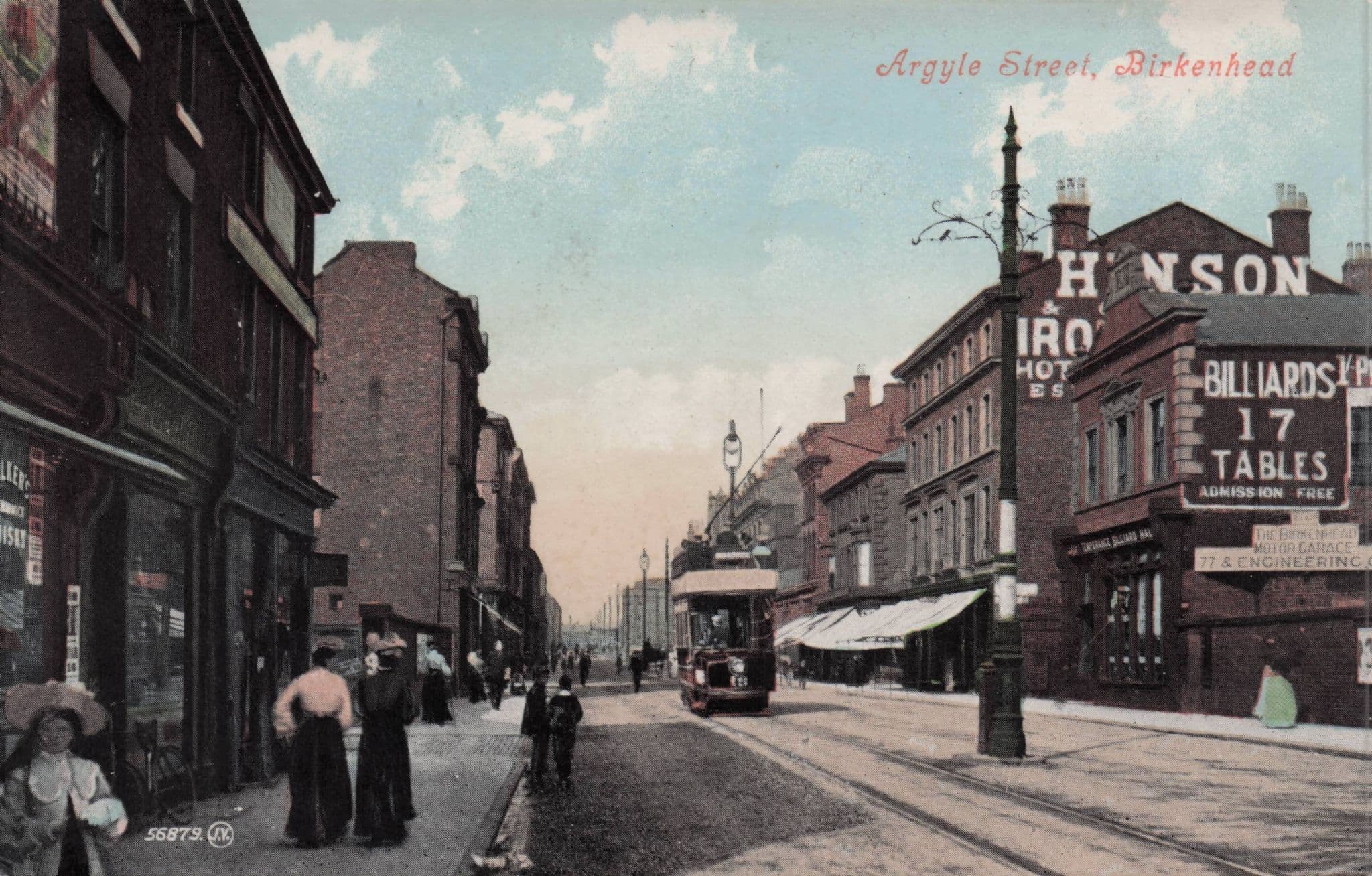 17 Billiards Tables Sign at Birkenhead Argyle Street Manchester Old Postcard