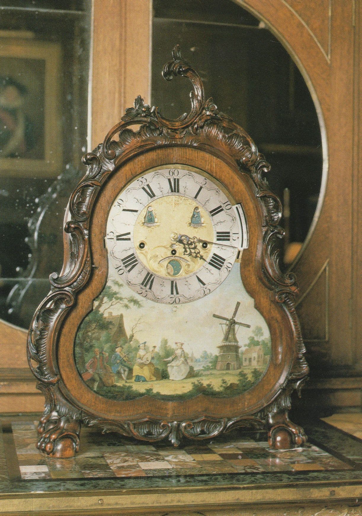 1730 Dutch Windmill Antique Clock South Queensferry Scotland Postcard