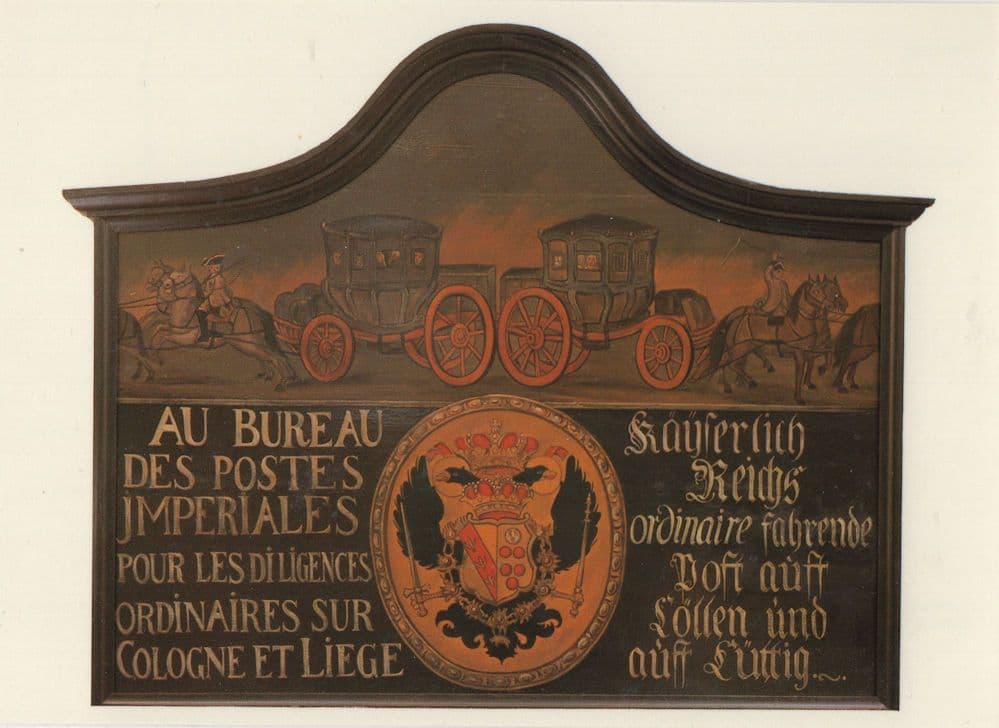 1750 Thund Und Taxis Aachen German Postal Sign Postcard